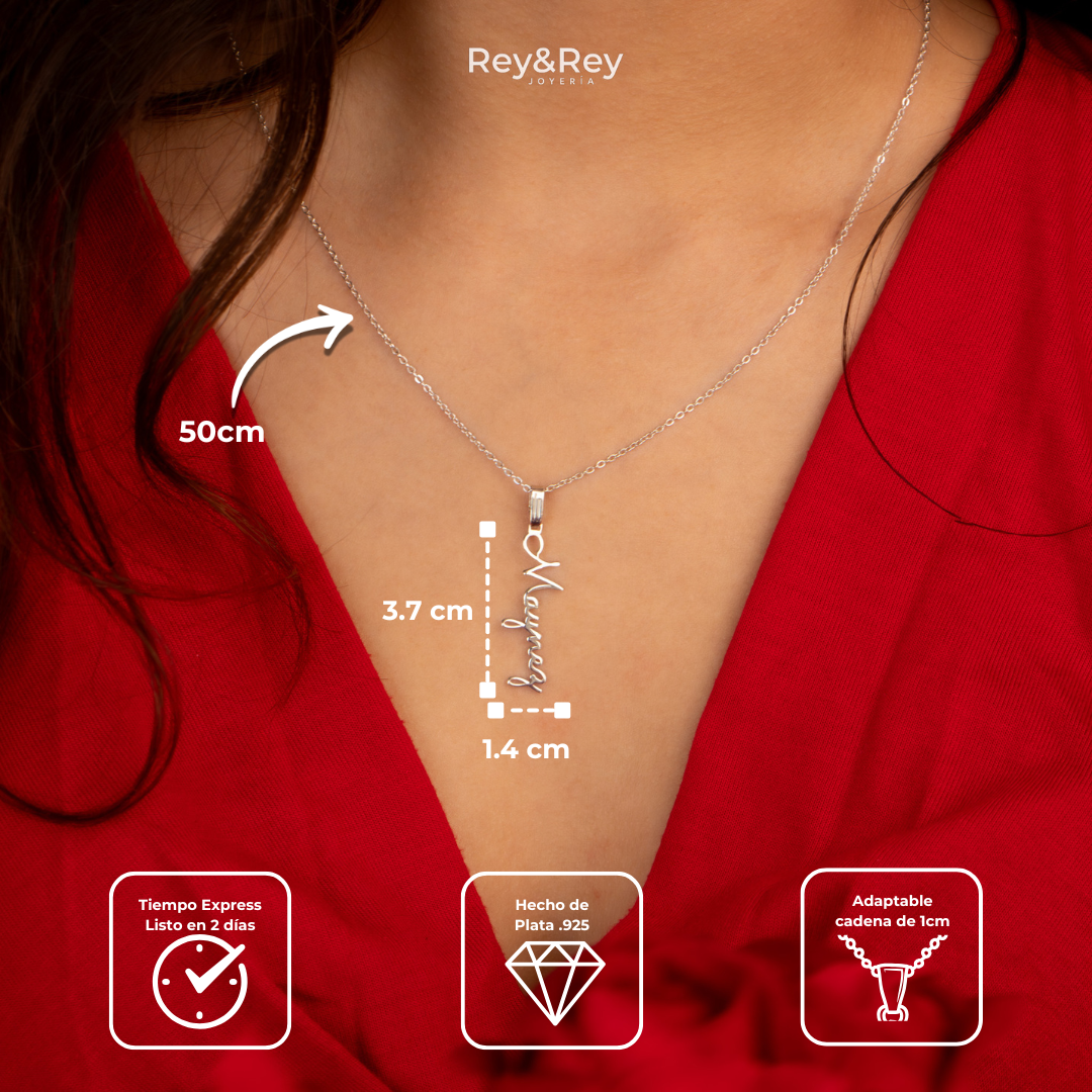 Dije Vertical Personalizable Plata .925 Primerly