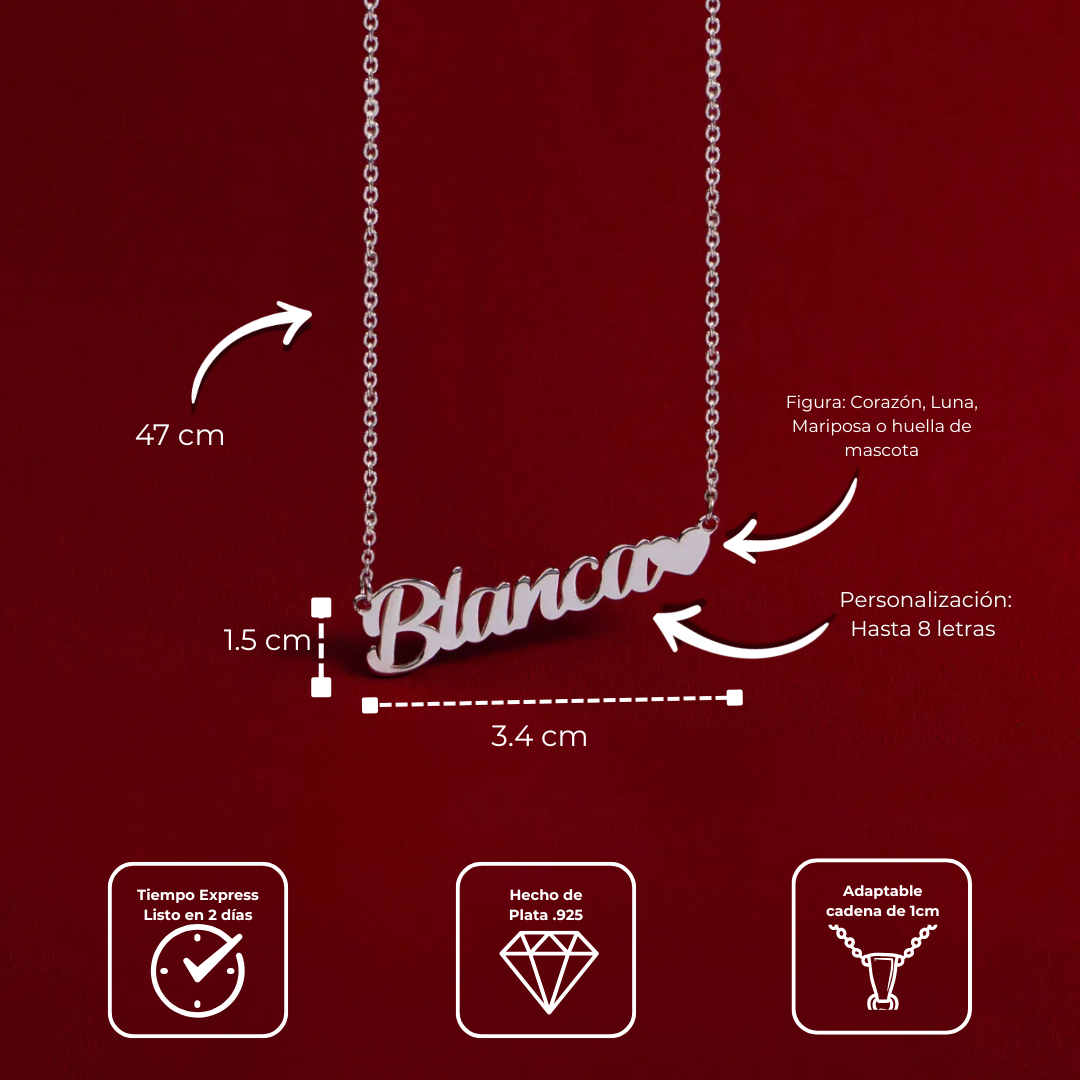 Collar Classic Figura Personalizable Plata .925 Primerly