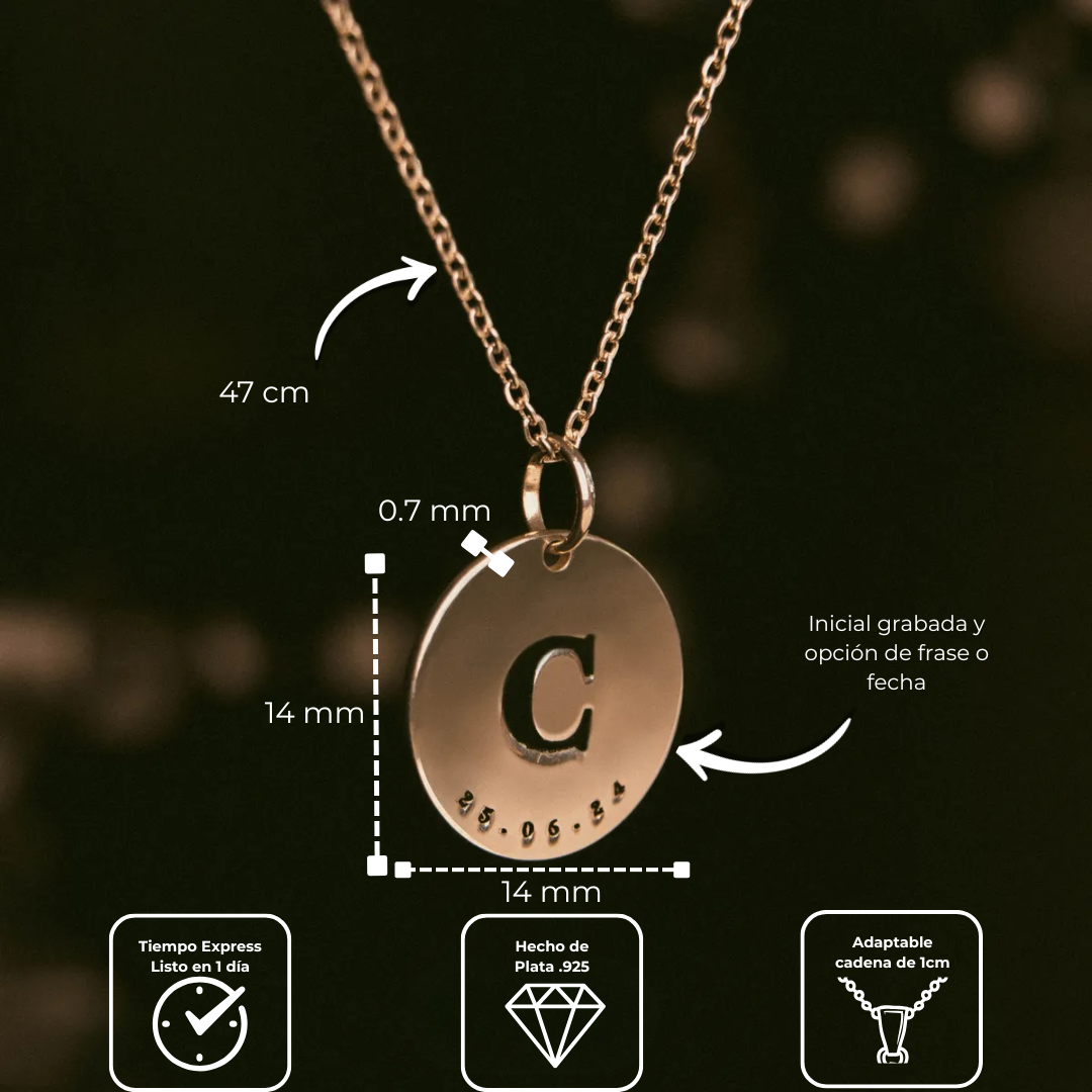 Dije Inicial Personalizable Plata .925