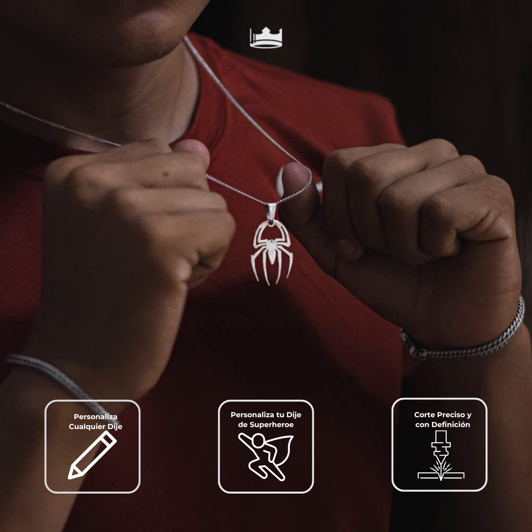 Collar Dije Spiderman Plata .925 Primerly