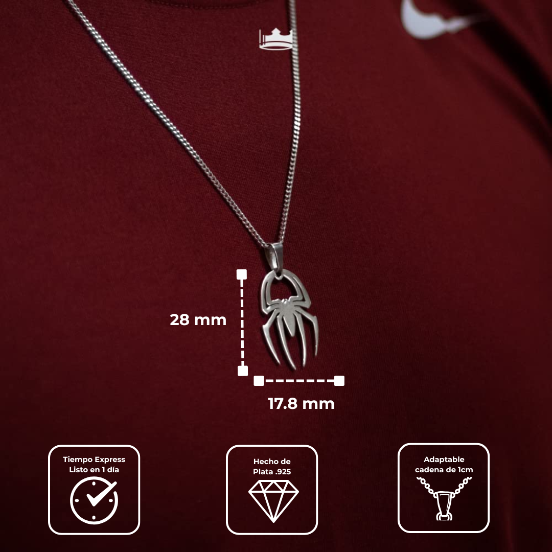 Collar Dije Spiderman Plata .925 Primerly