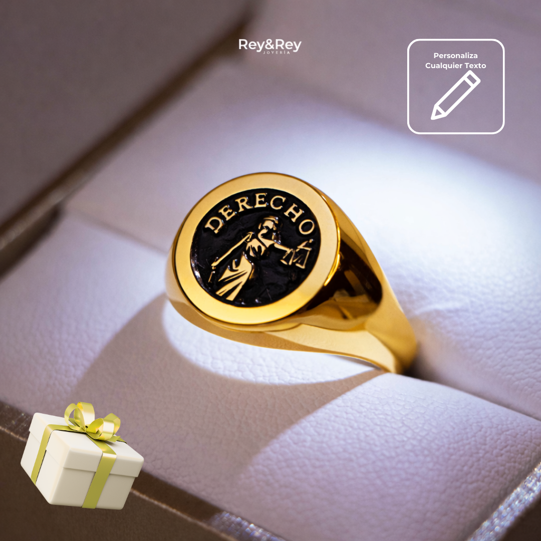 Anillo Graduación Sello Oro 10k