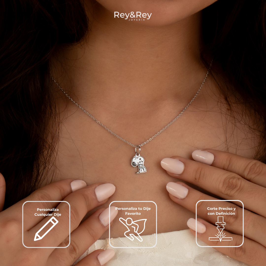 Collar Snoopy Sentado Mini Plata .925 Primerly