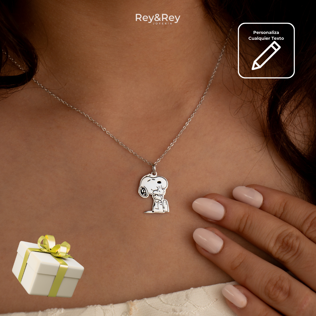 Collar Snoopy Grande Plata .925