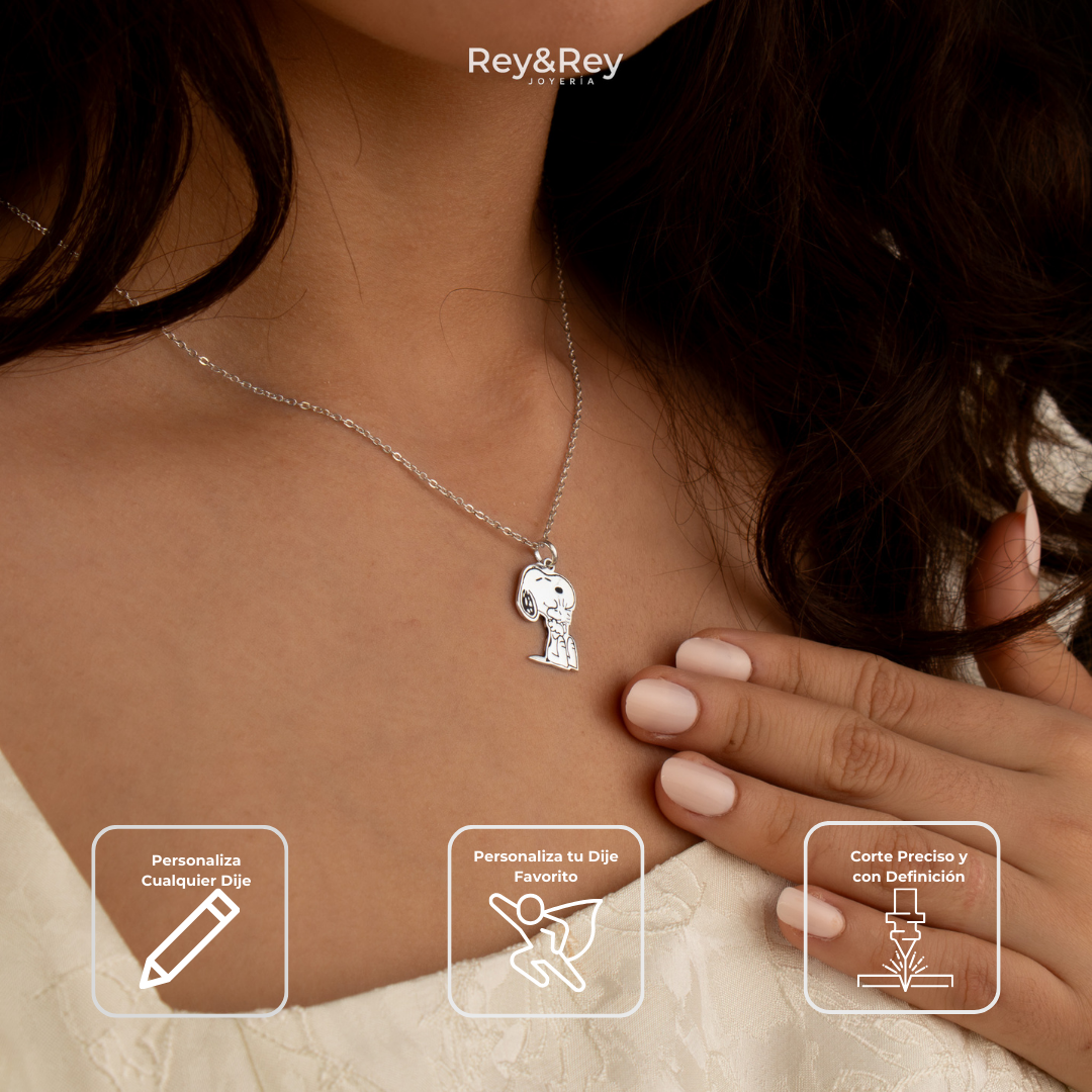 Collar Snoopy Grande Plata .925