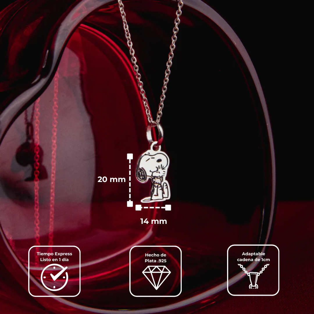 Collar Snoopy Grande Plata .925