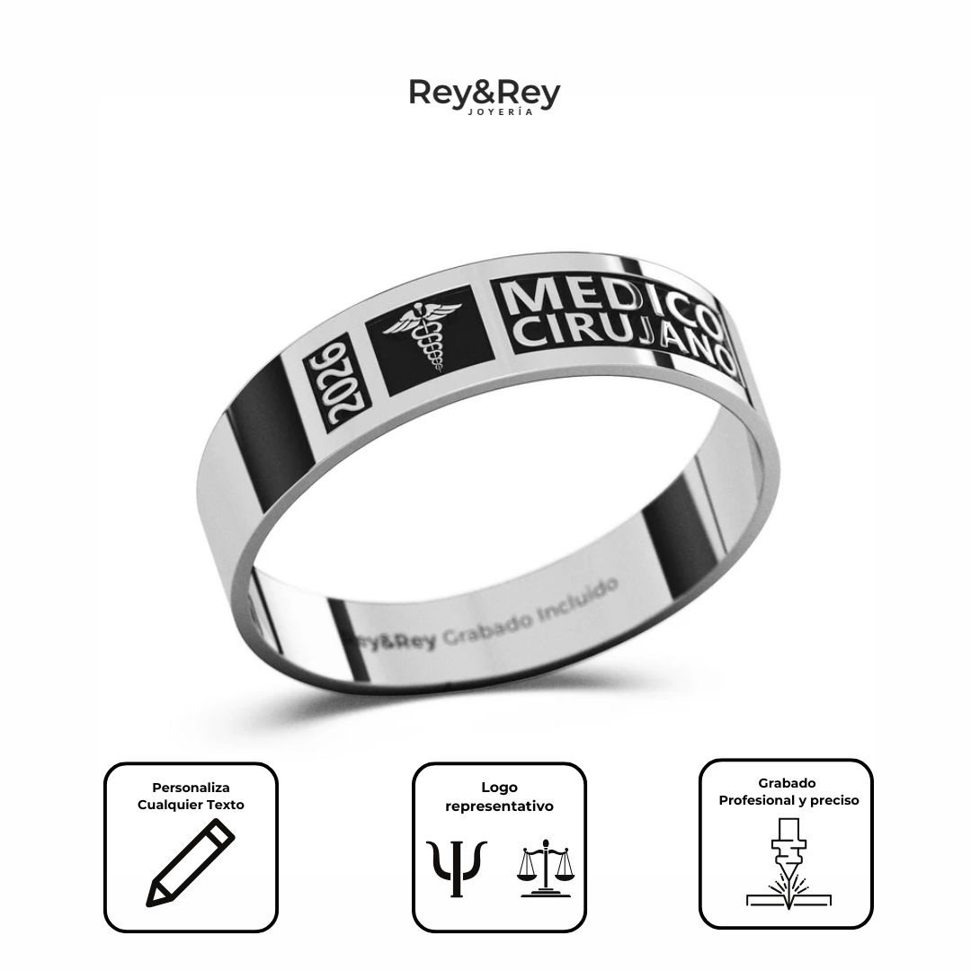 Anillo Graduación Pleno Plata