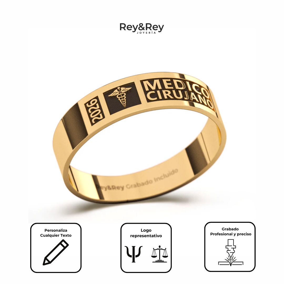Anillo Graduación Modelo Pleno Oro 10k