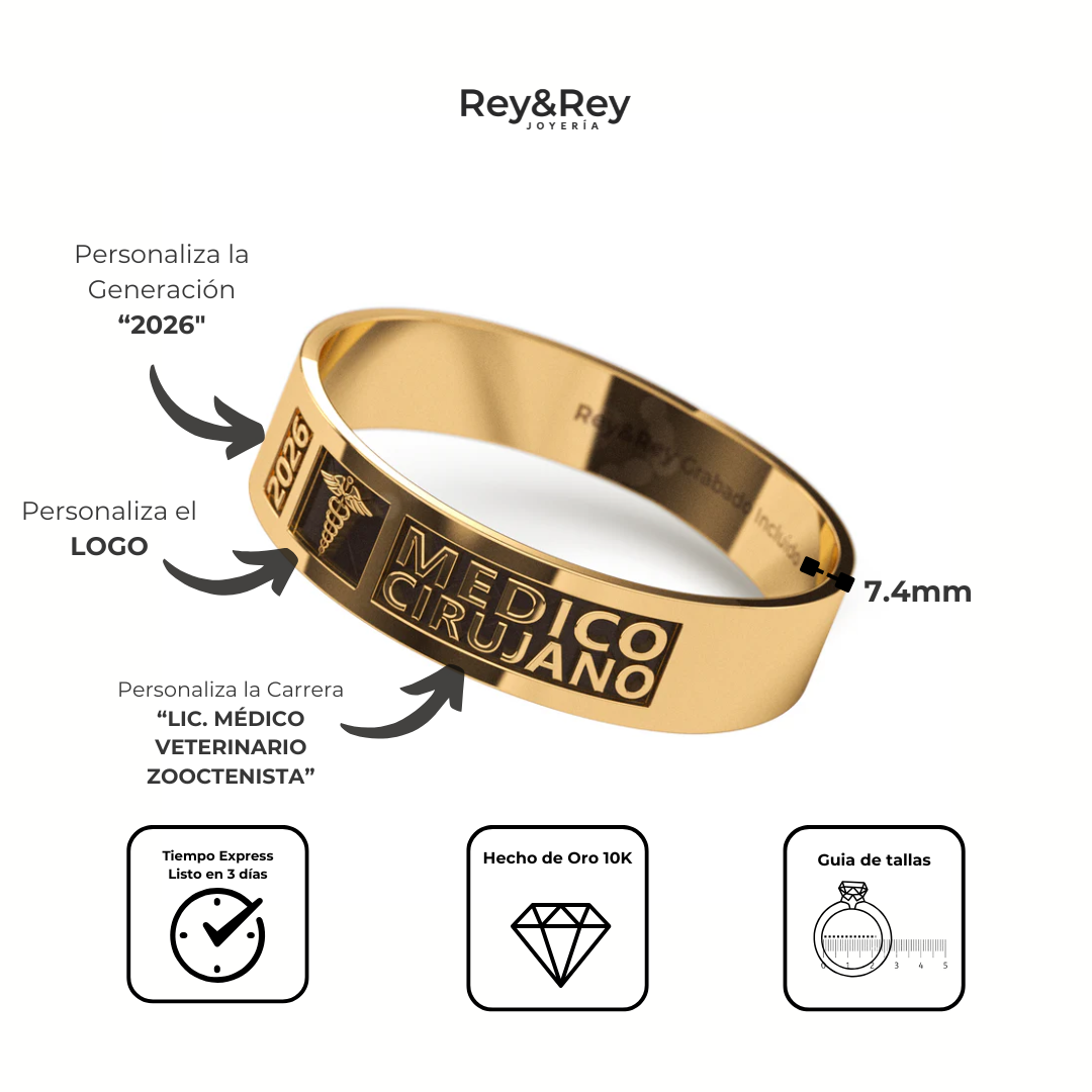 Anillo Graduación Modelo Pleno Oro 10k