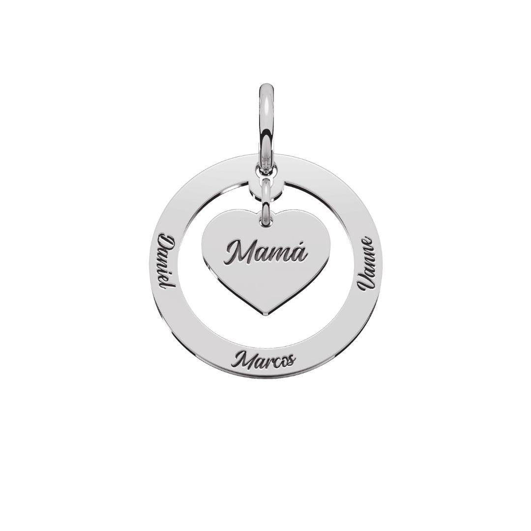 Dije Loop Mamá Personalizable Plata.925 Primerly