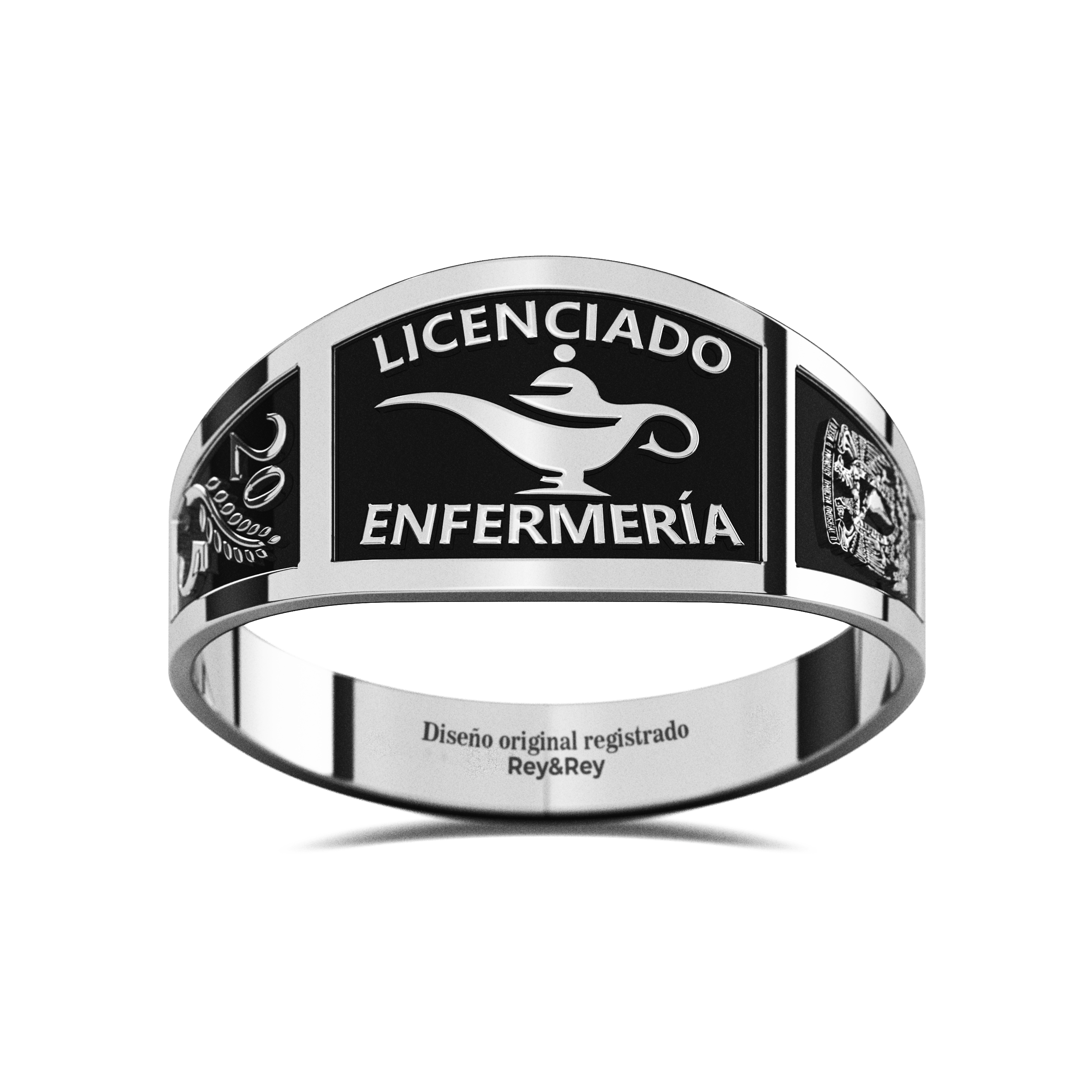 Anillo Belt Graduación Logos Licenciatura en Plata