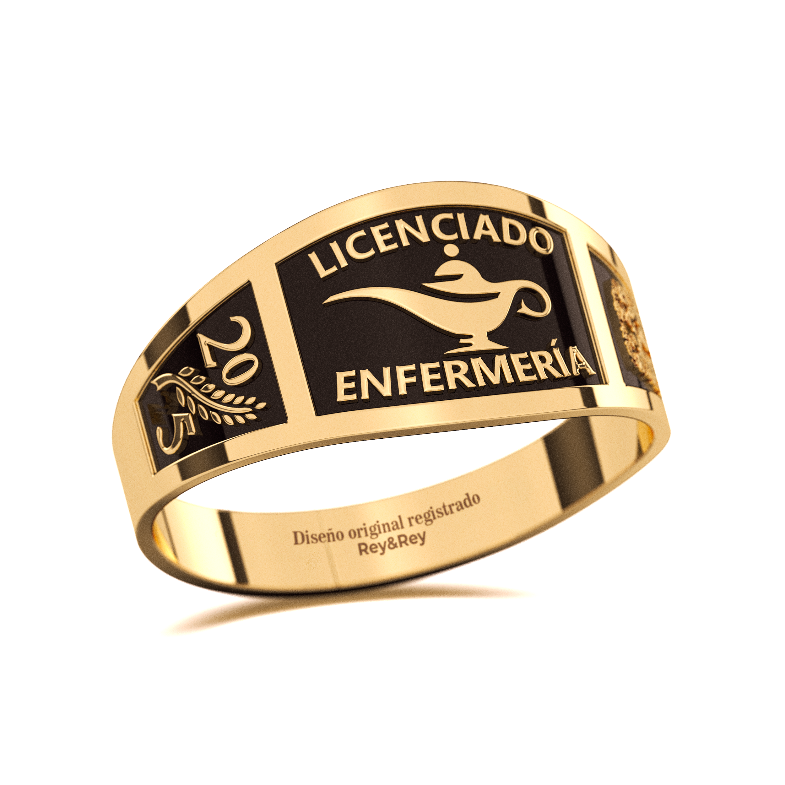 Anillo Belt Graduación Logos Licenciatura en Plata