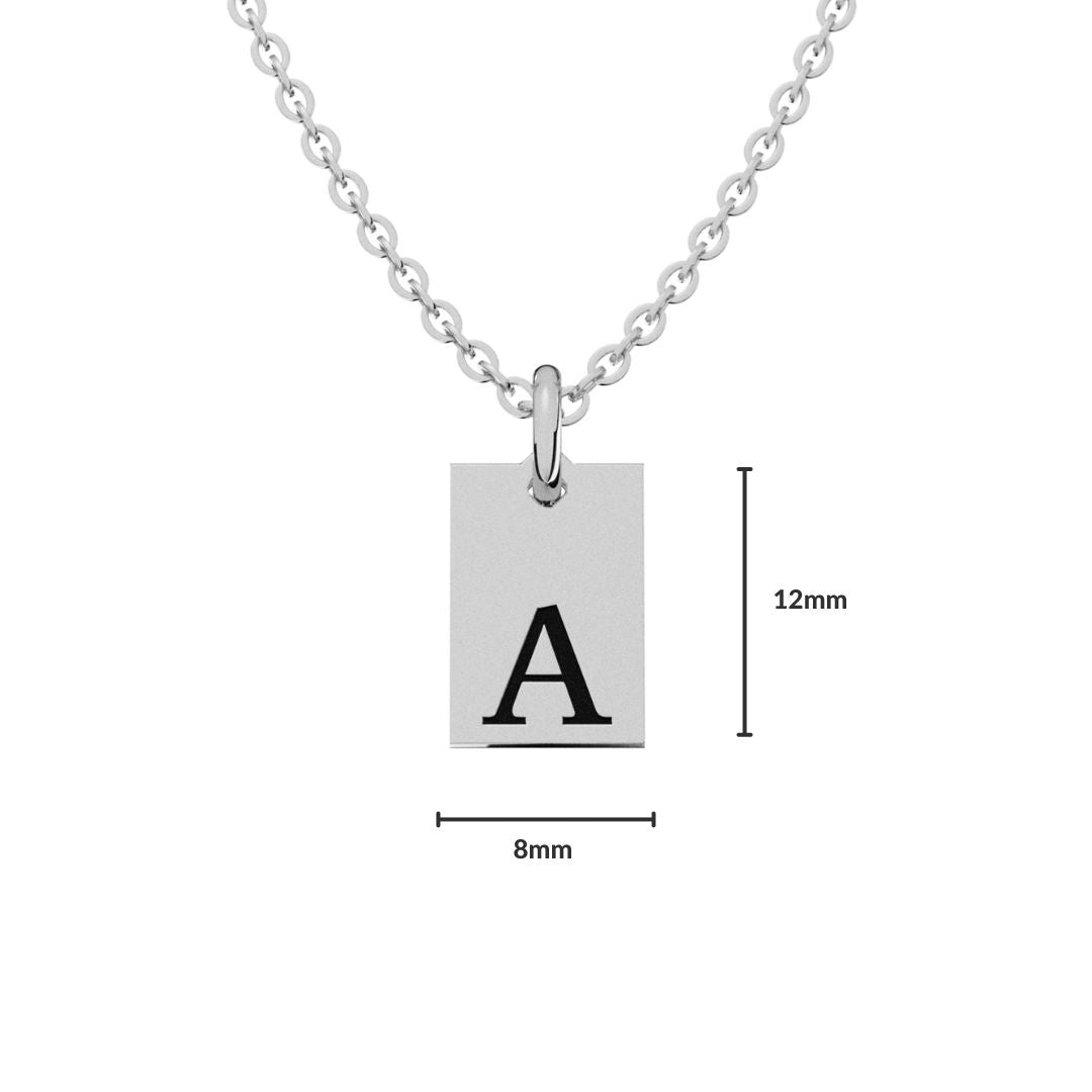 Collar Placa Inicial Personalizable Plata .925 Primerly