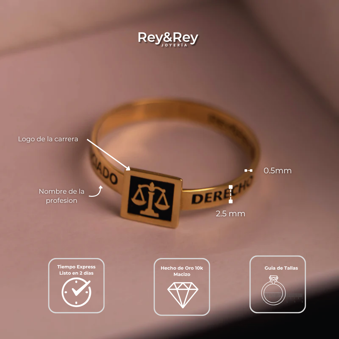 Anillo Graduación Square Plata .925