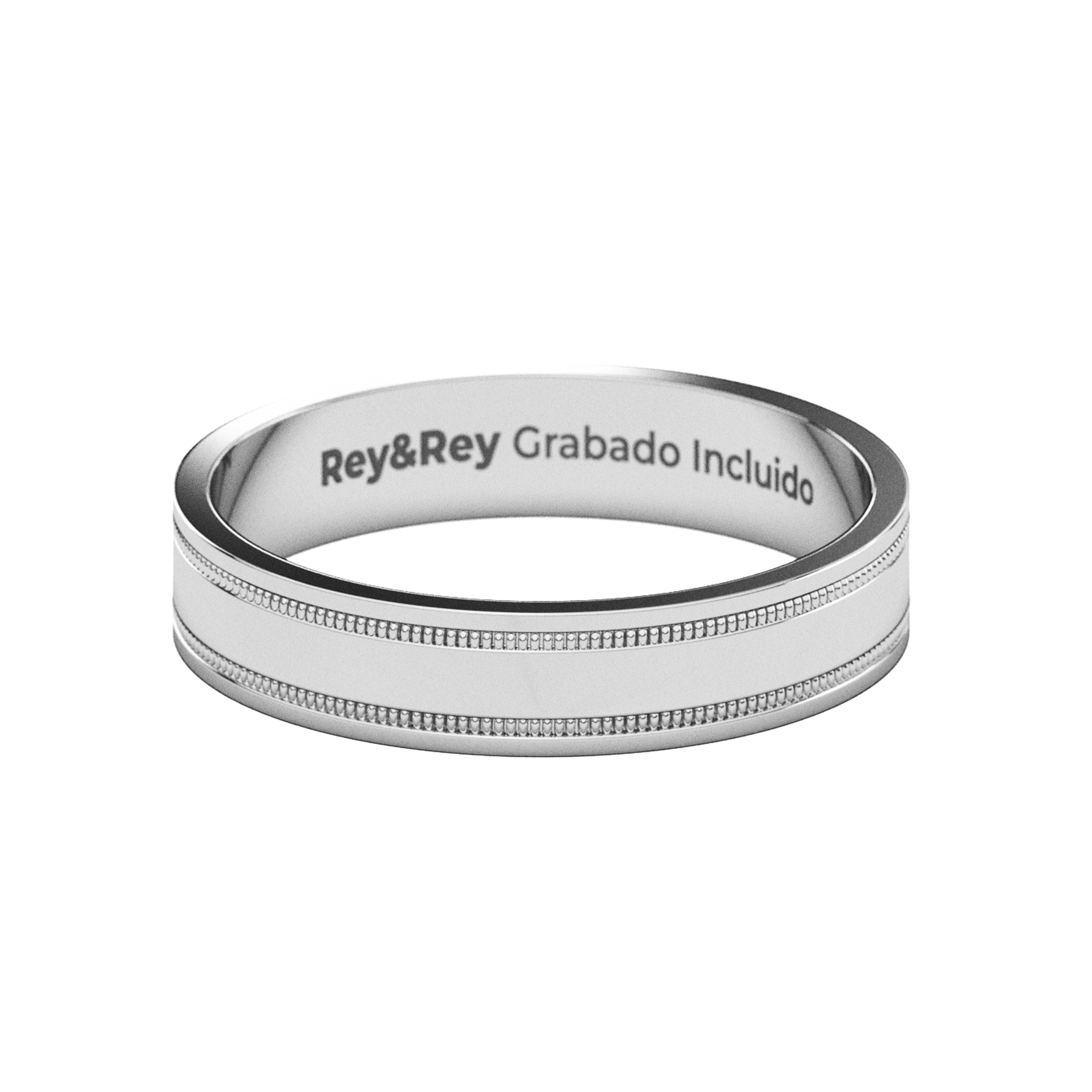 Anillo Milgrain Matrimonial en Plata.925