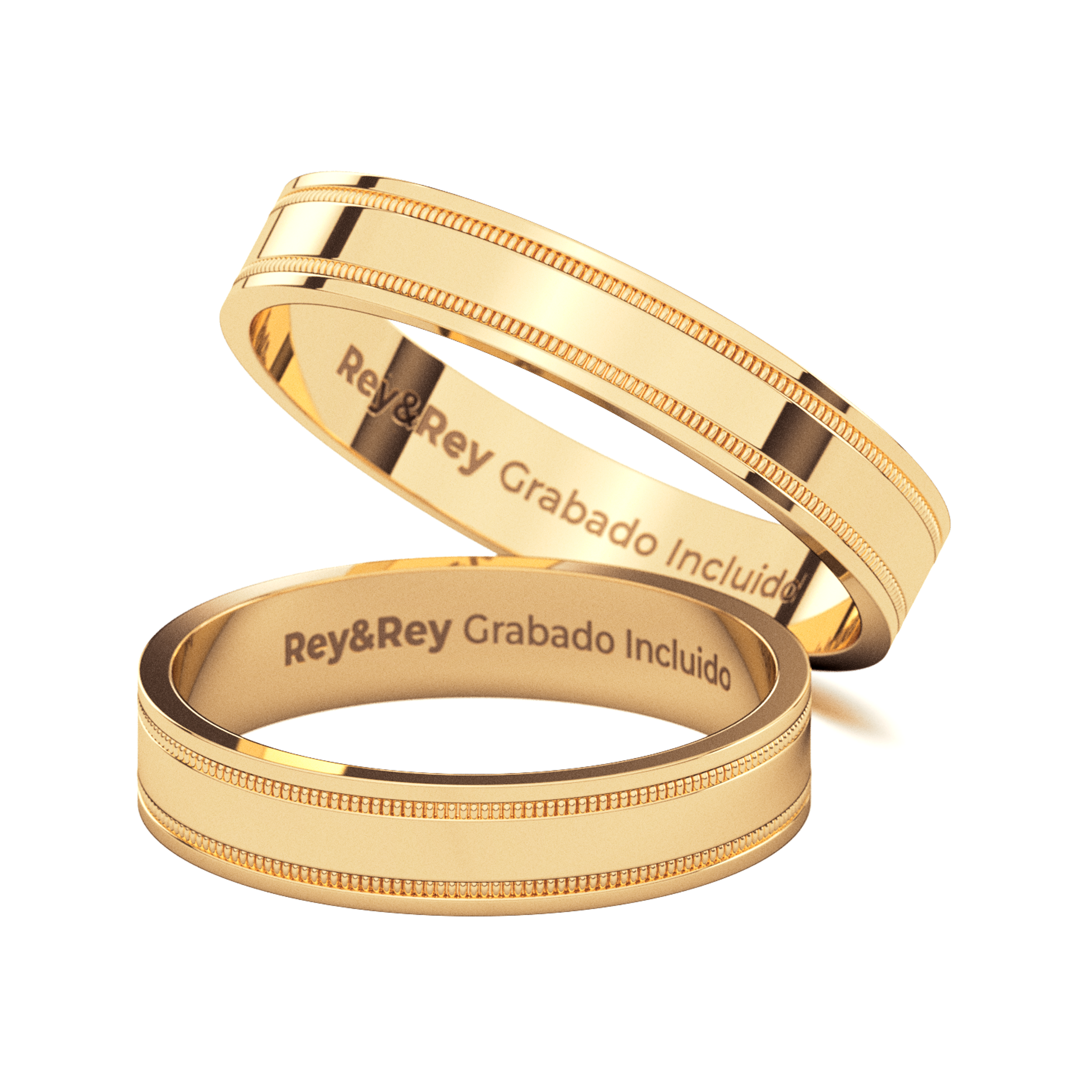 Anillos Milgrain Matrimonial en Oro 10k