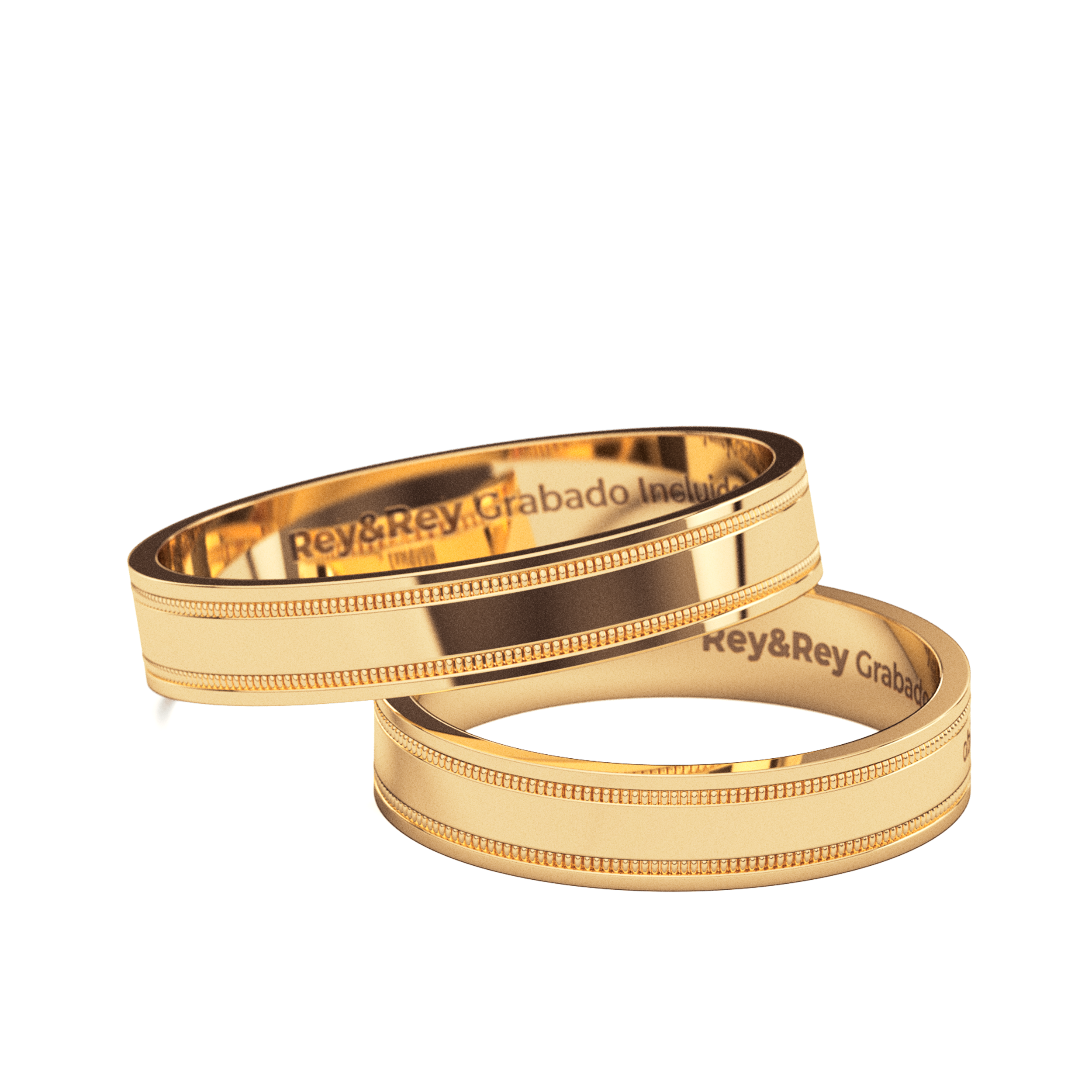 Anillos Milgrain Matrimonial en Oro 10k