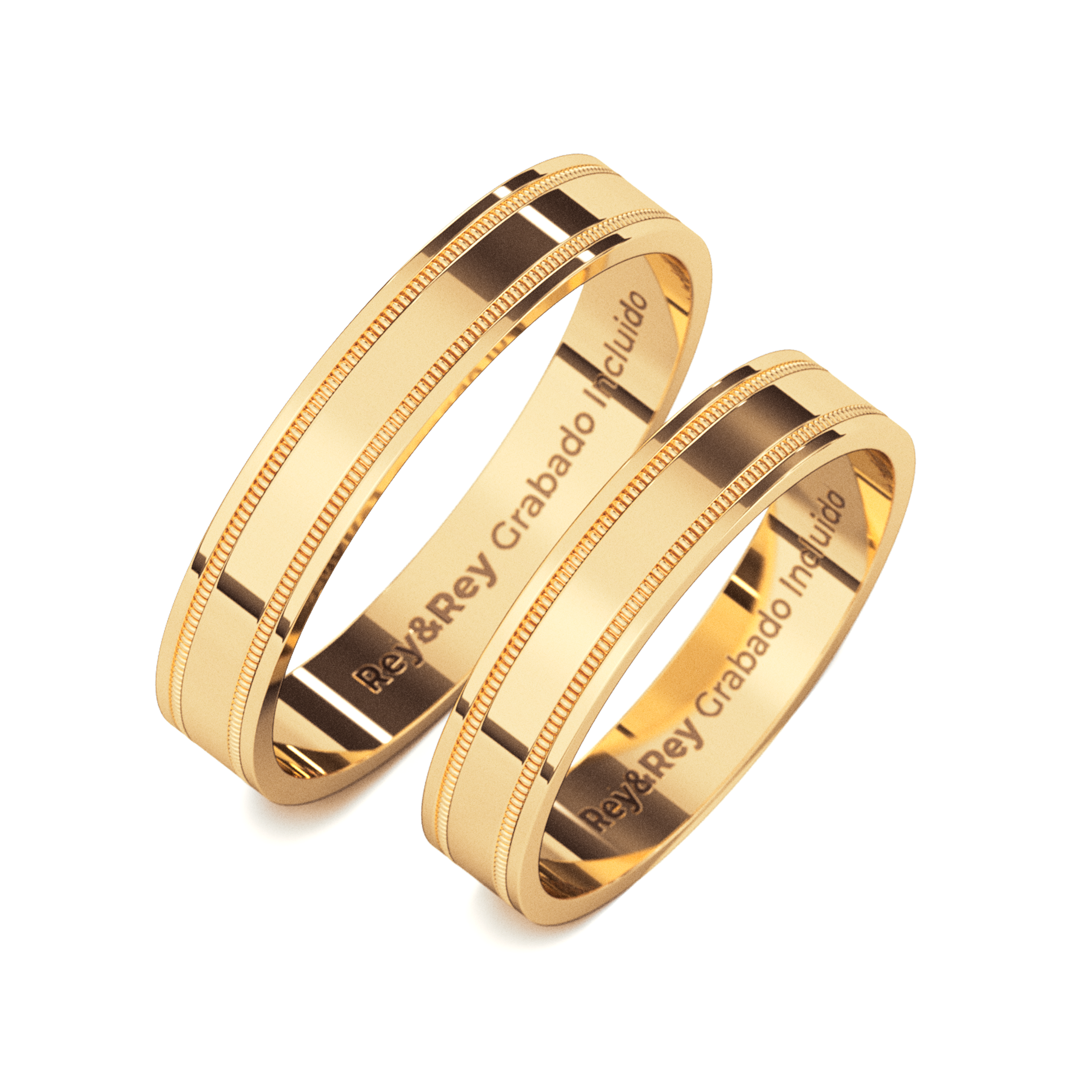 Anillos Milgrain Matrimonial en Oro 10k