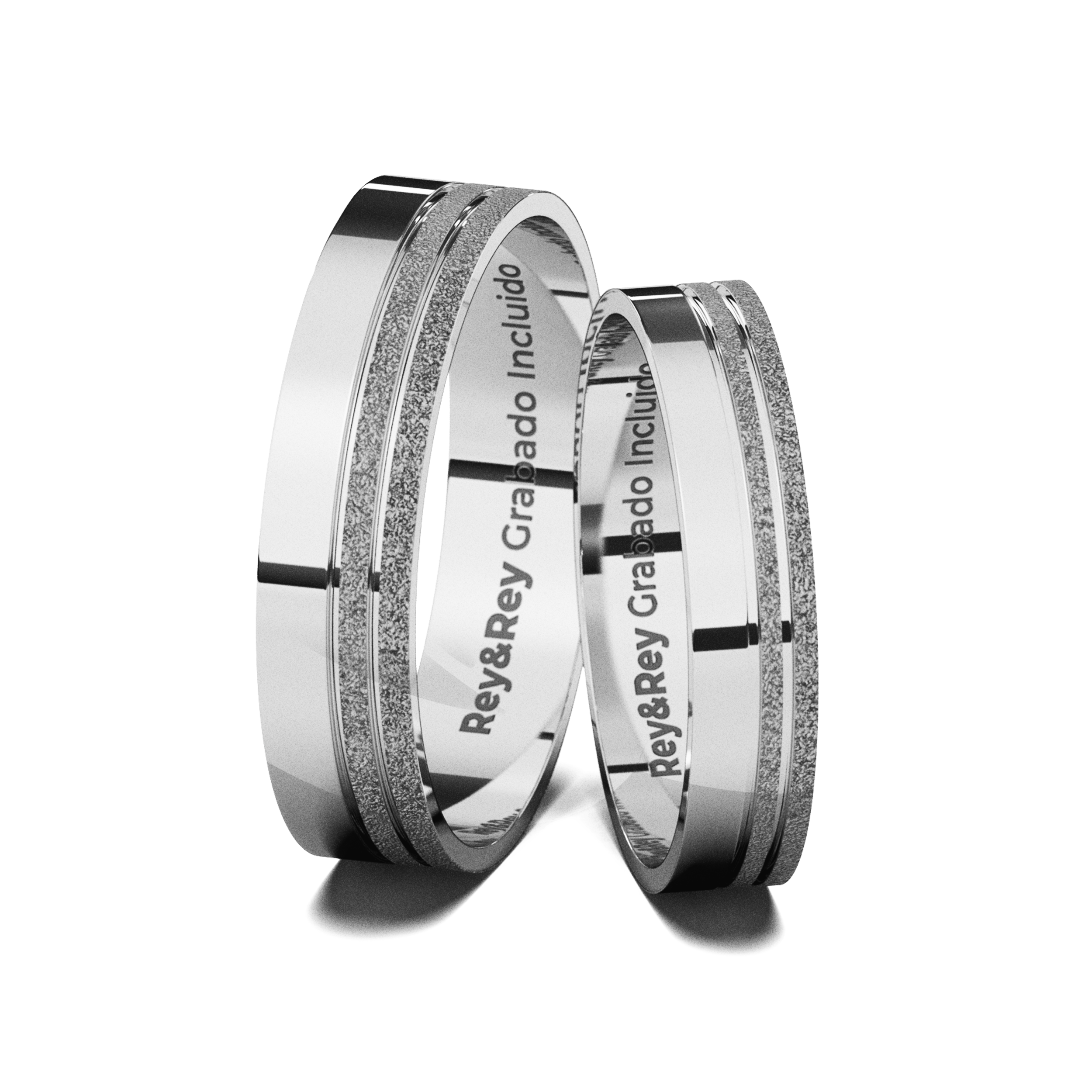 Anillos Matrimoniales Par Craquel LAT Plata .925