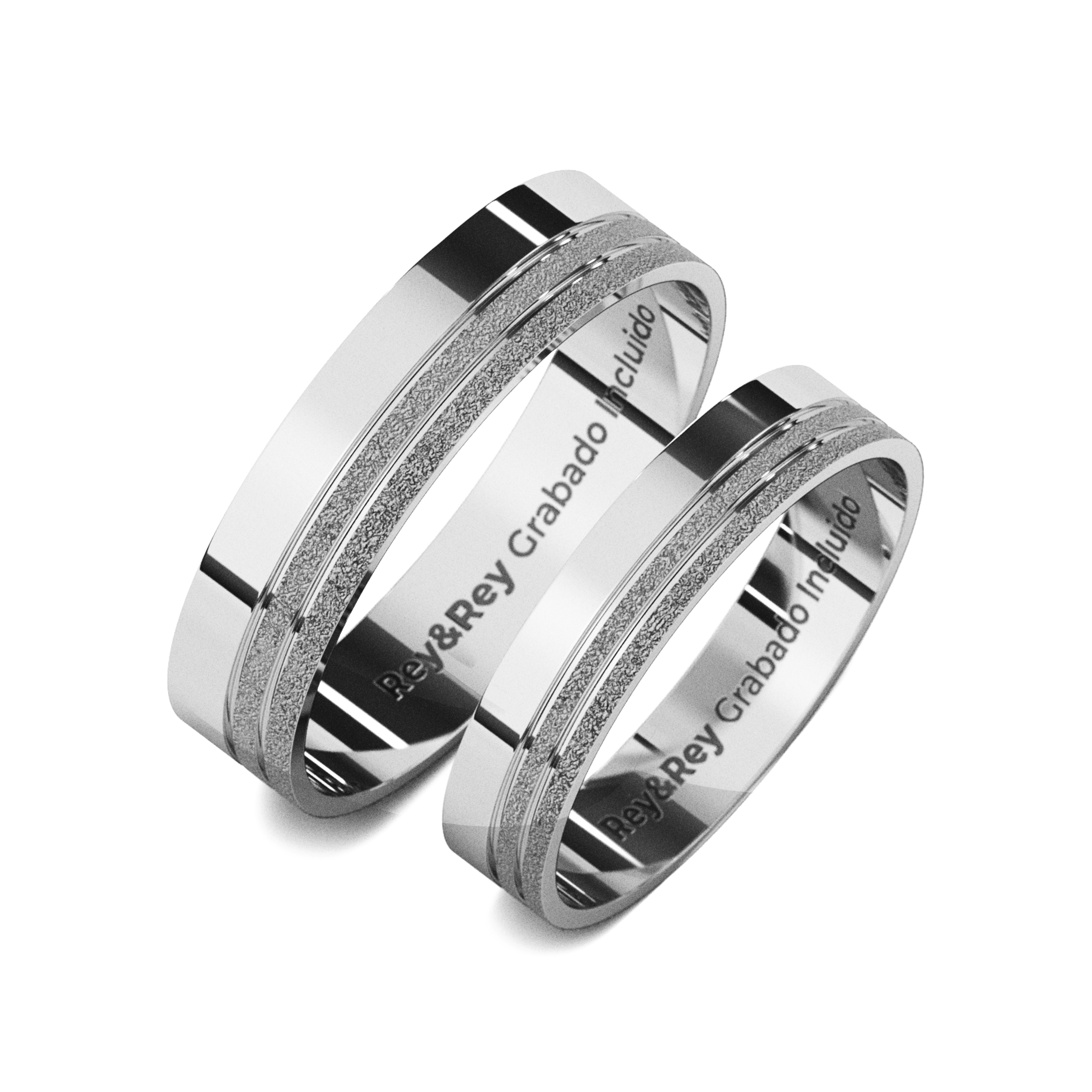 Anillos Matrimoniales Par Craquel LAT Plata .925