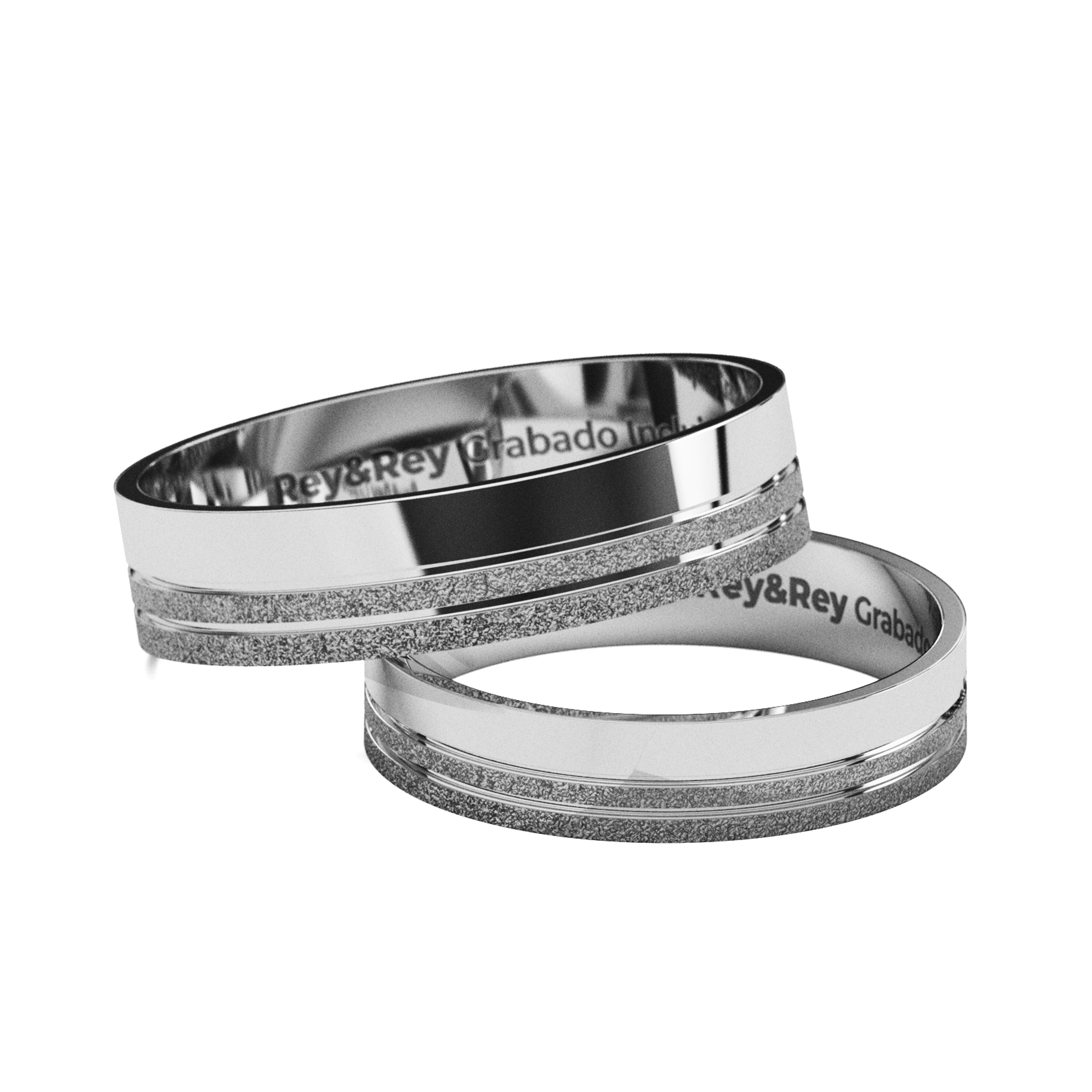 Anillos Matrimoniales Par Craquel LAT Plata .925