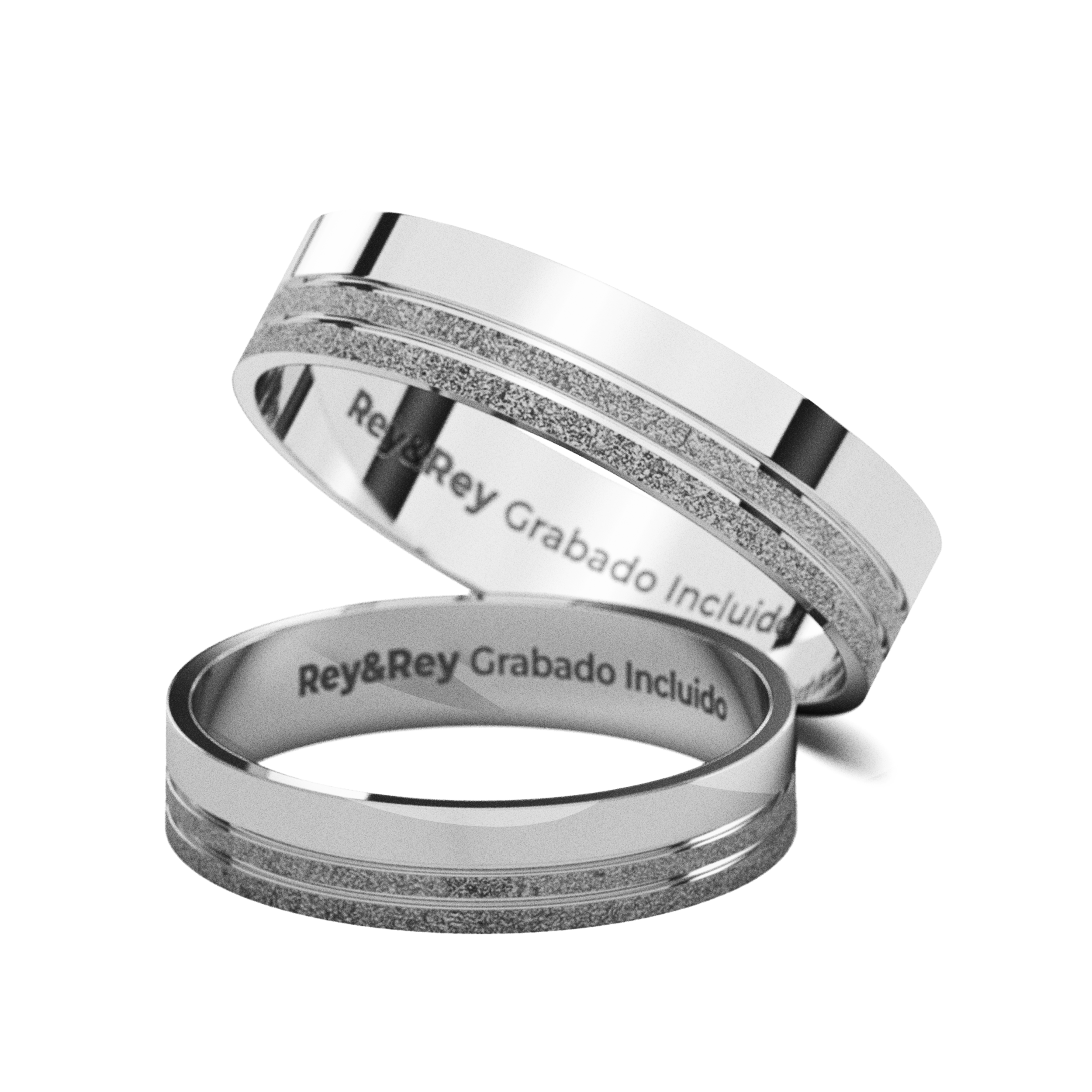 Anillos Matrimoniales Par Craquel LAT Plata .925
