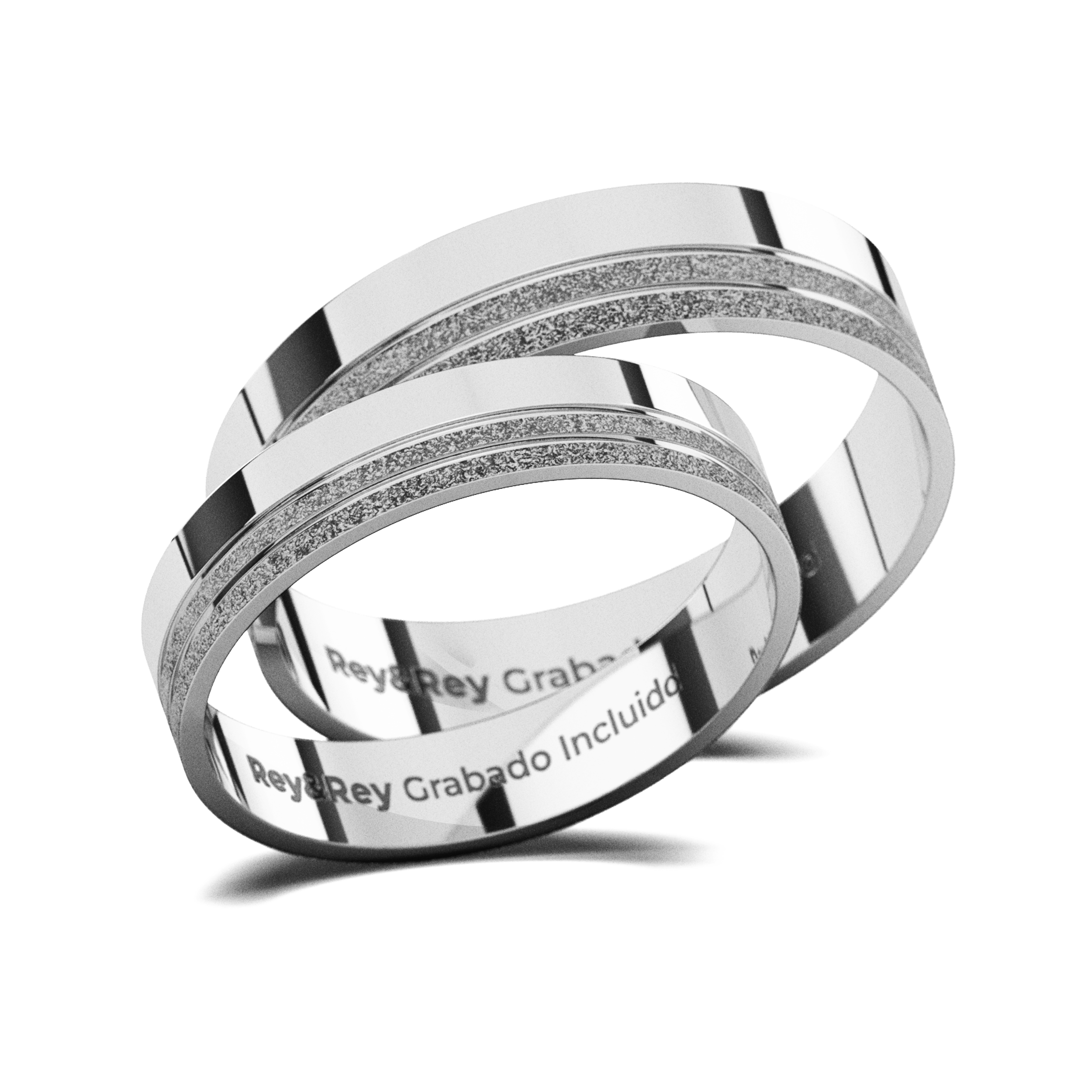 Anillos Matrimoniales Par Craquel LAT Plata .925