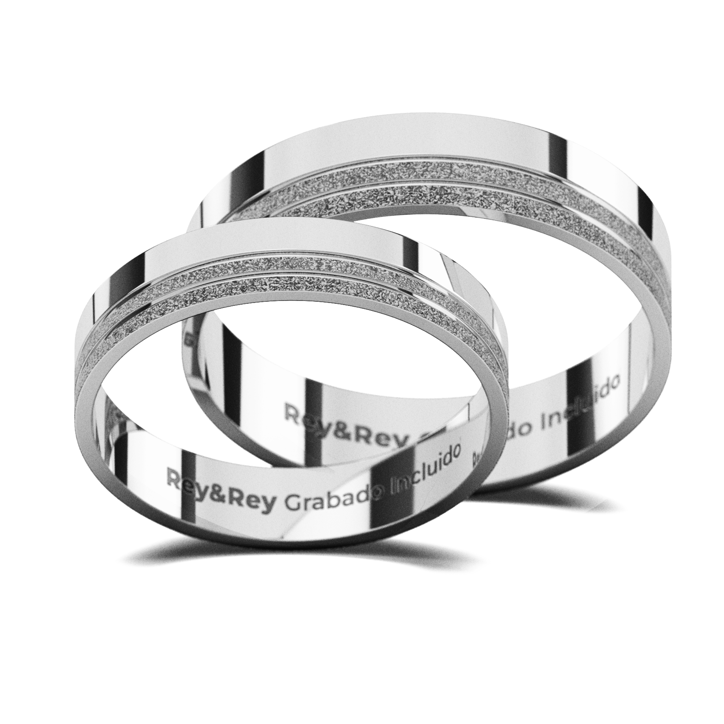 Anillos Matrimoniales Par Craquel LAT Plata .925