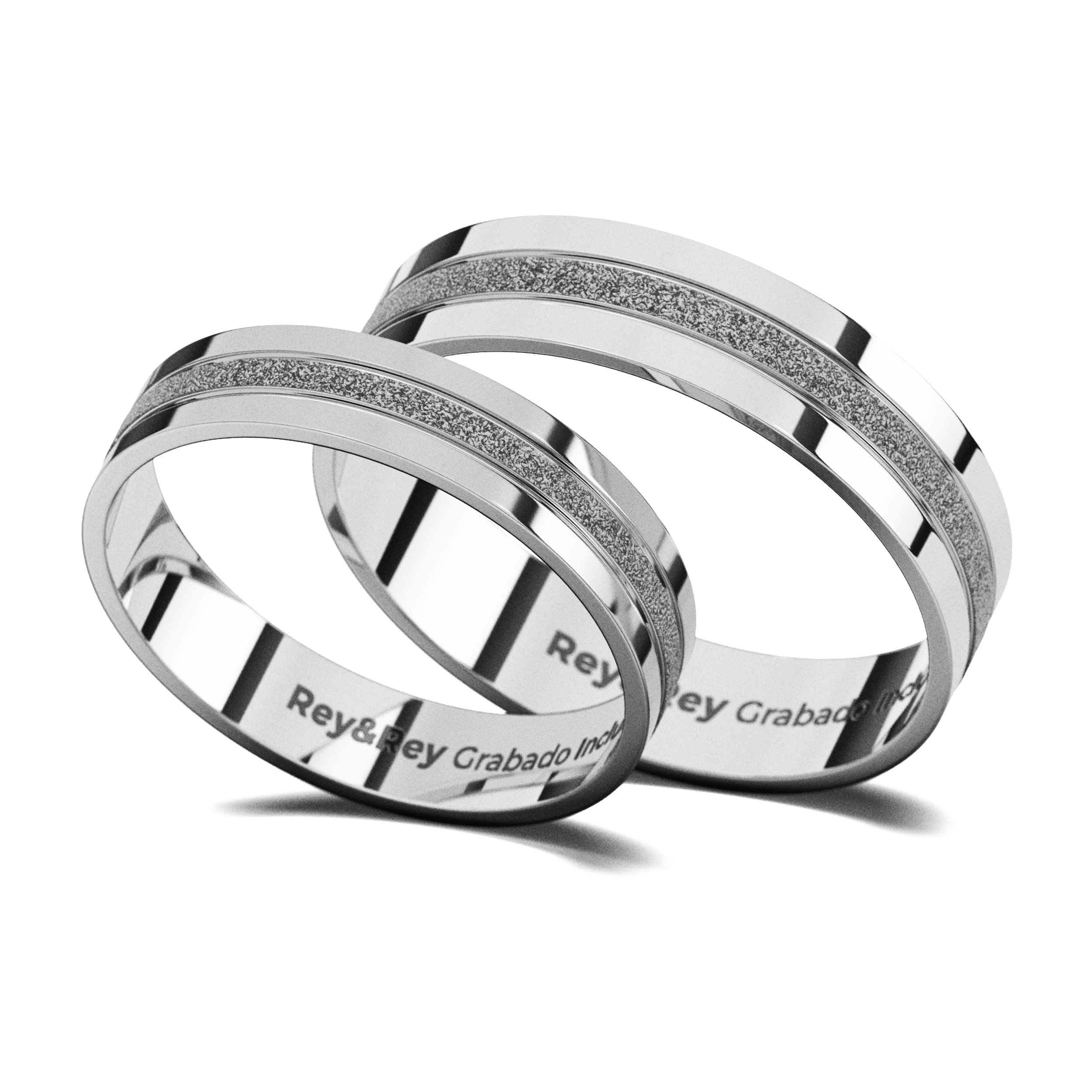 Anillos Matrimoniales Craquel MID Plata