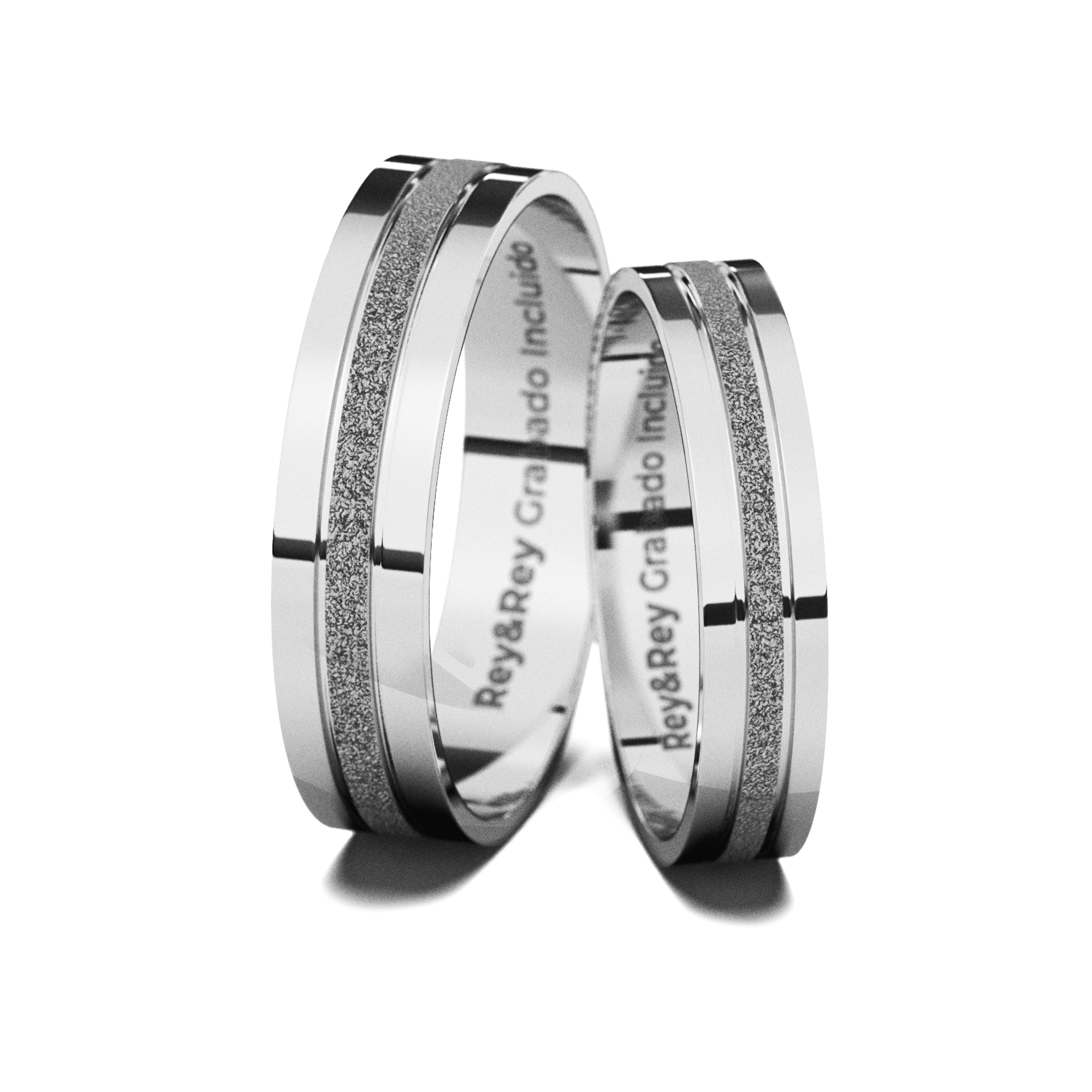 Anillos Matrimoniales Craquel MID Plata