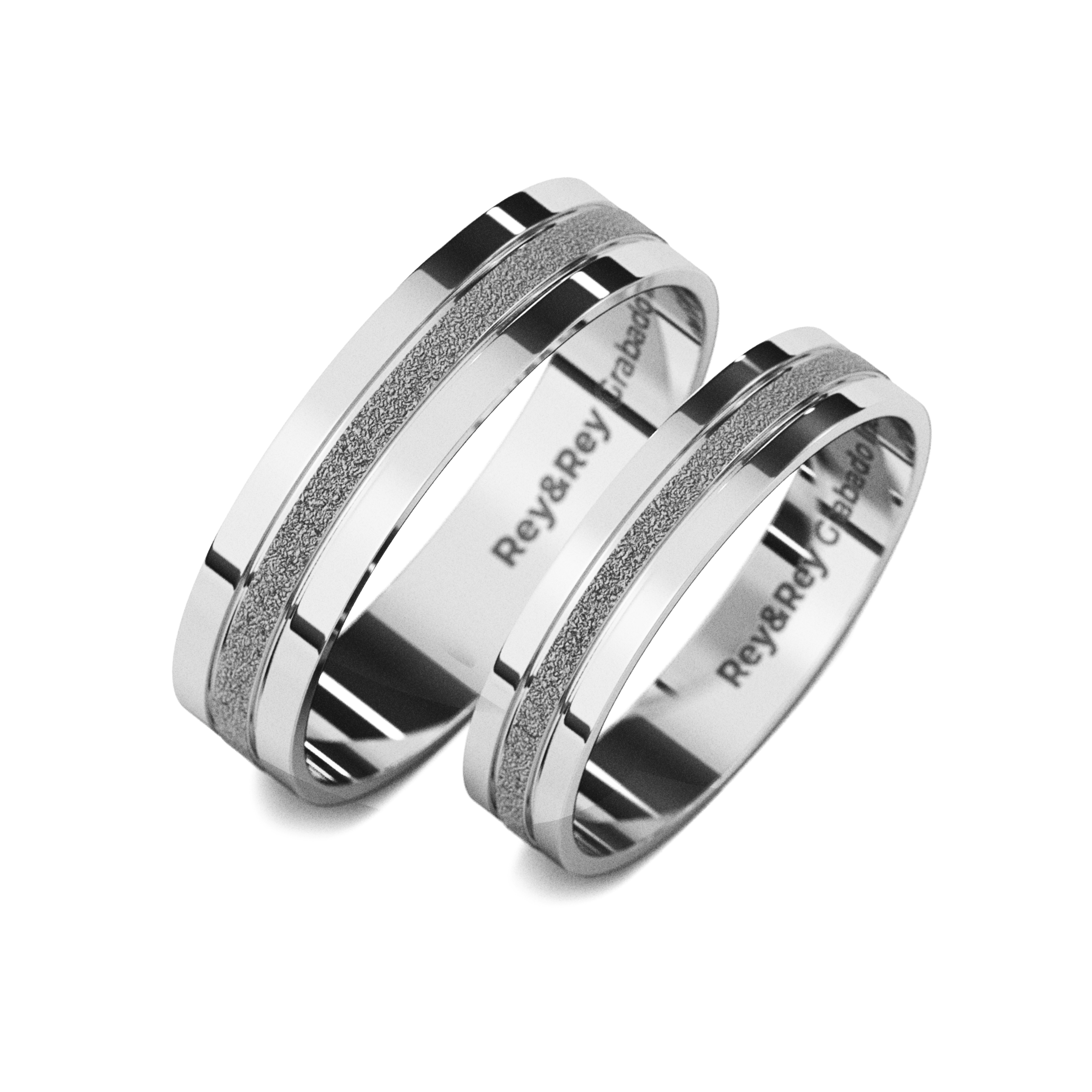 Anillos Matrimoniales Craquel MID Plata