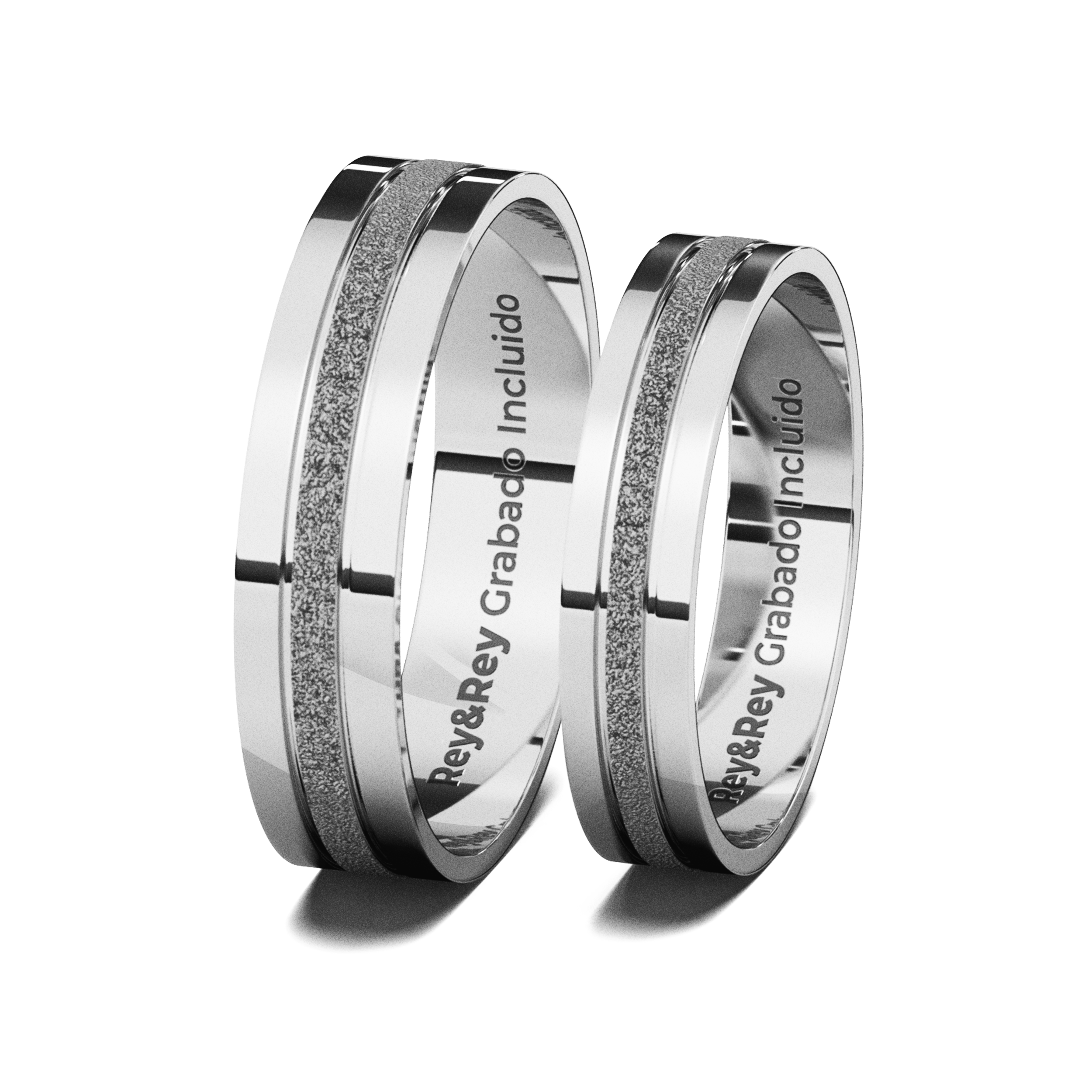 Anillos Matrimoniales Craquel MID Plata