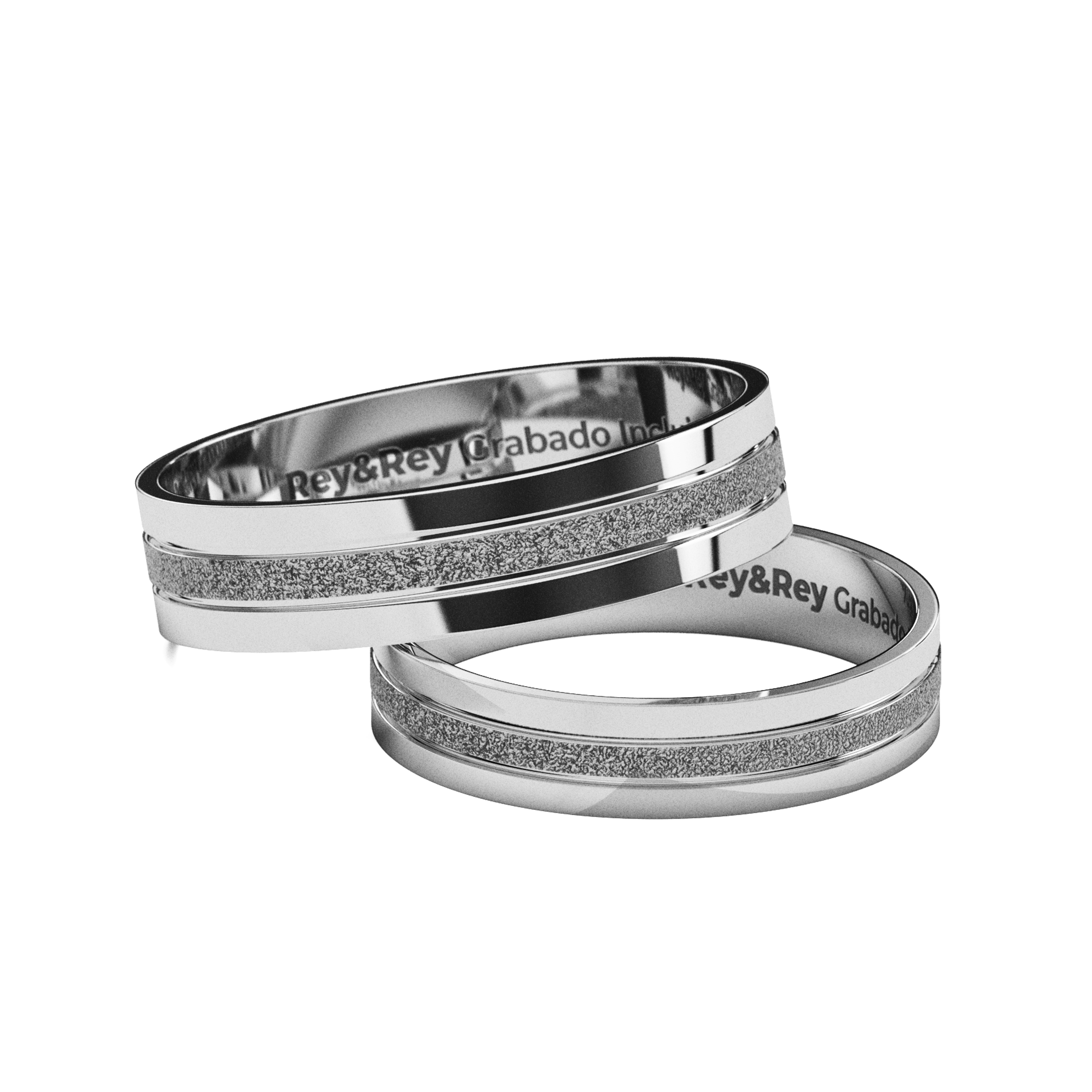Anillos Matrimoniales Craquel MID Plata