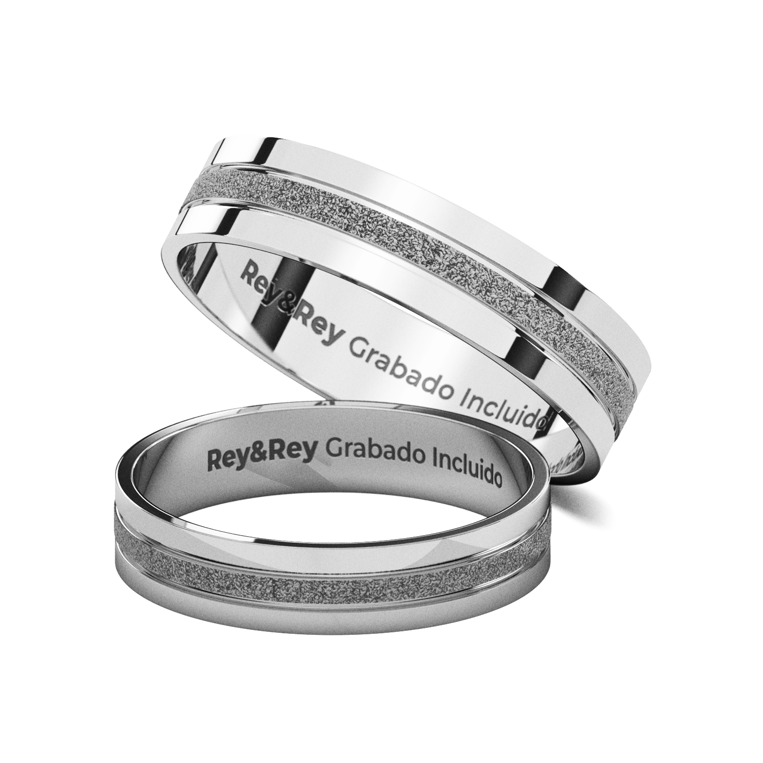 Anillos Matrimoniales Craquel MID Plata