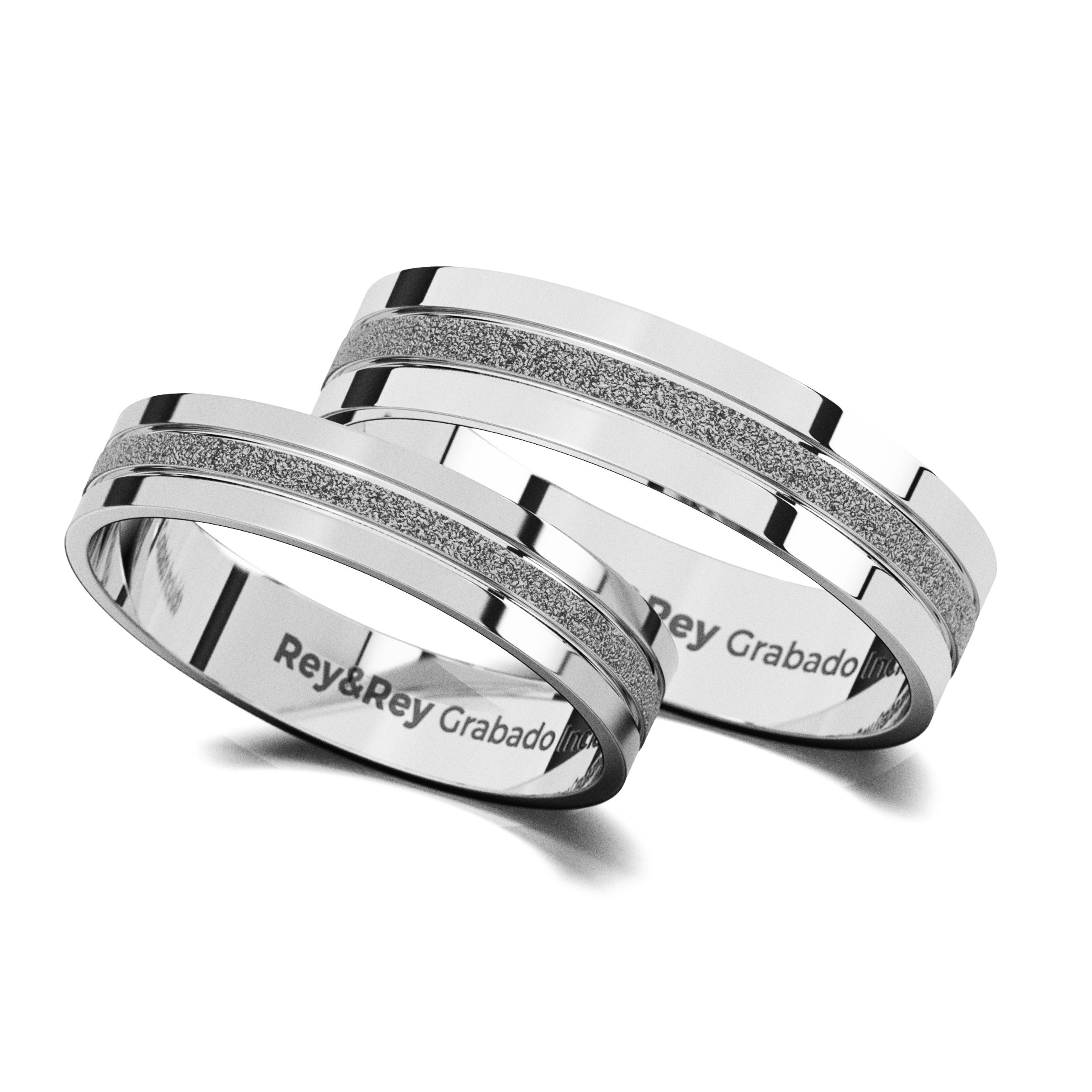 Anillos Matrimoniales Craquel MID Plata