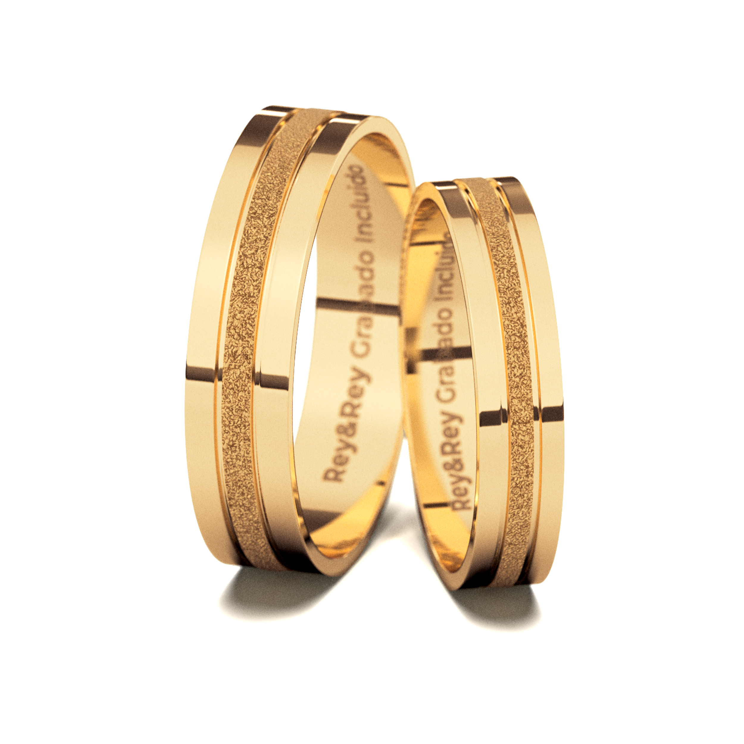 Anillos Matrimoniales Craquel MID de Oro 10k