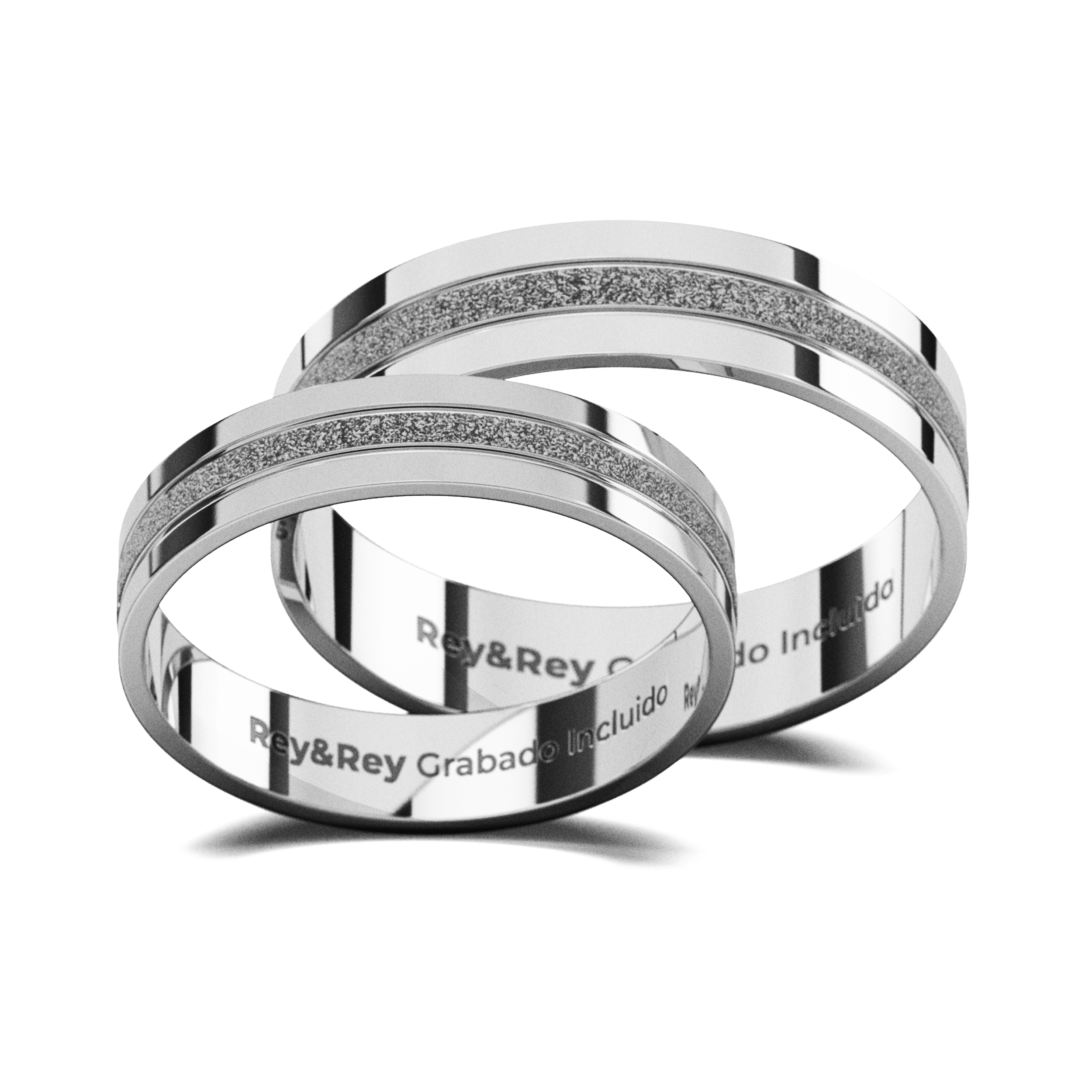 Anillos Matrimoniales Craquel MID Plata