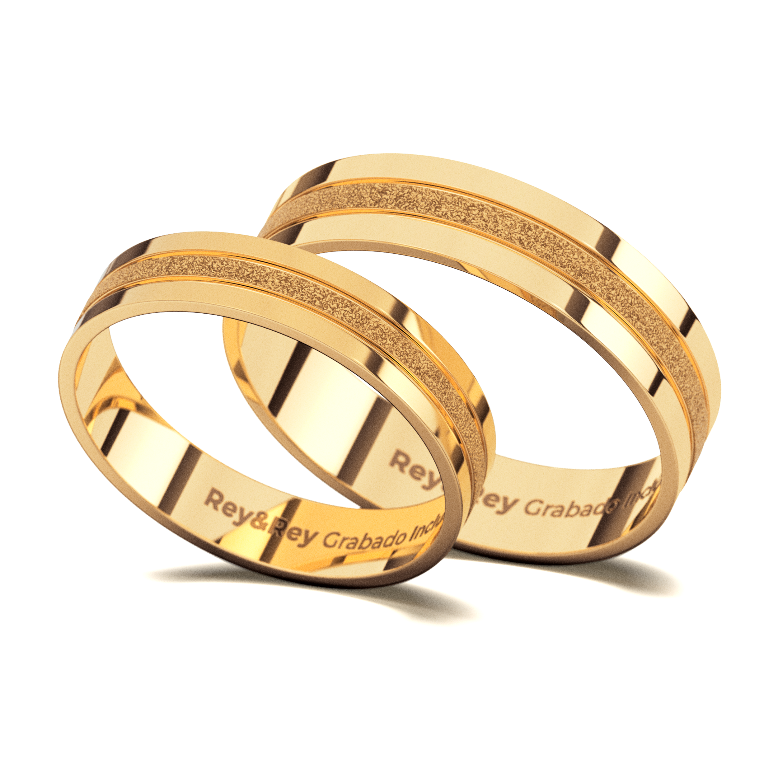 Anillos Matrimoniales Craquel MID de Oro 10k