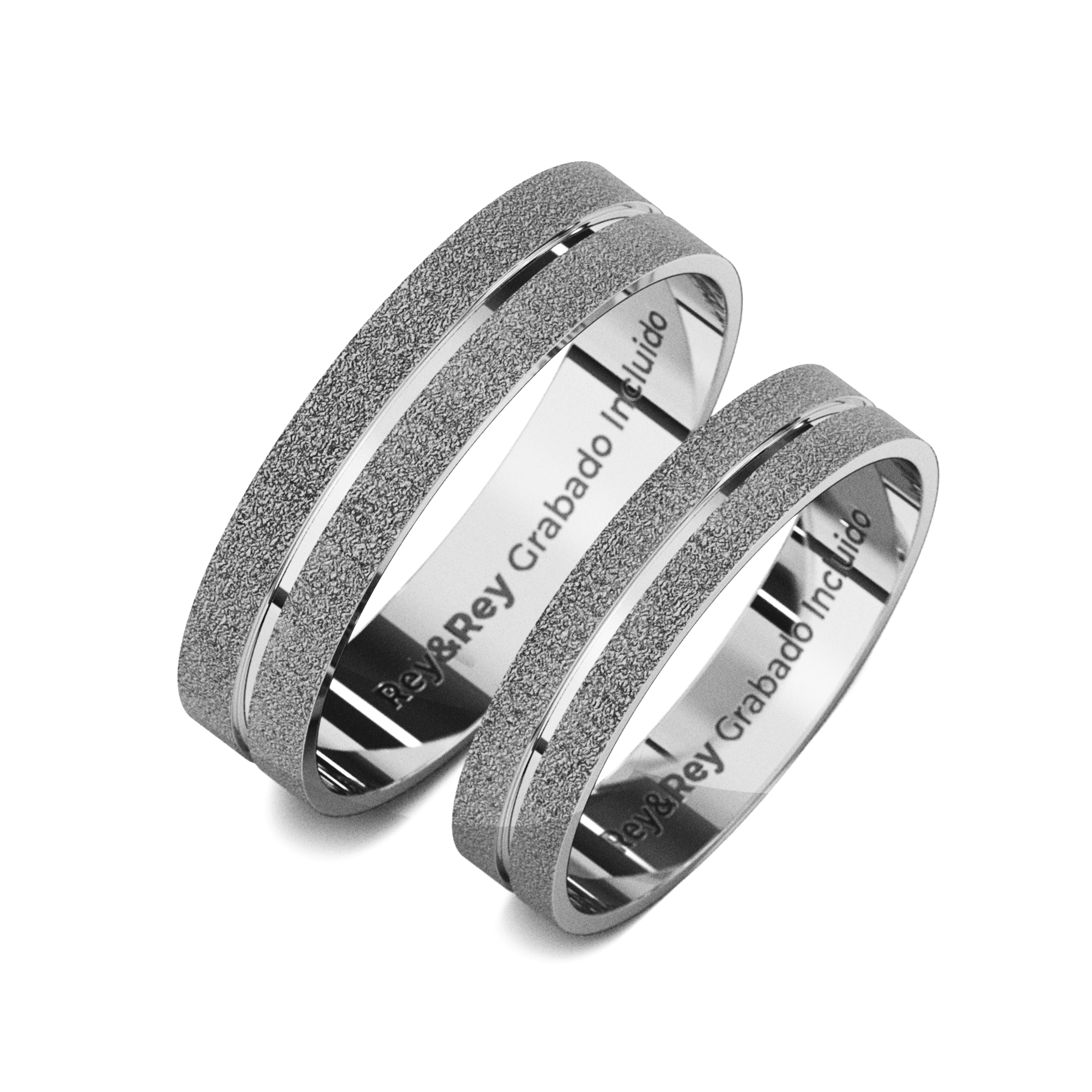 Anillos Matrimoniales Craquel SAND Plata