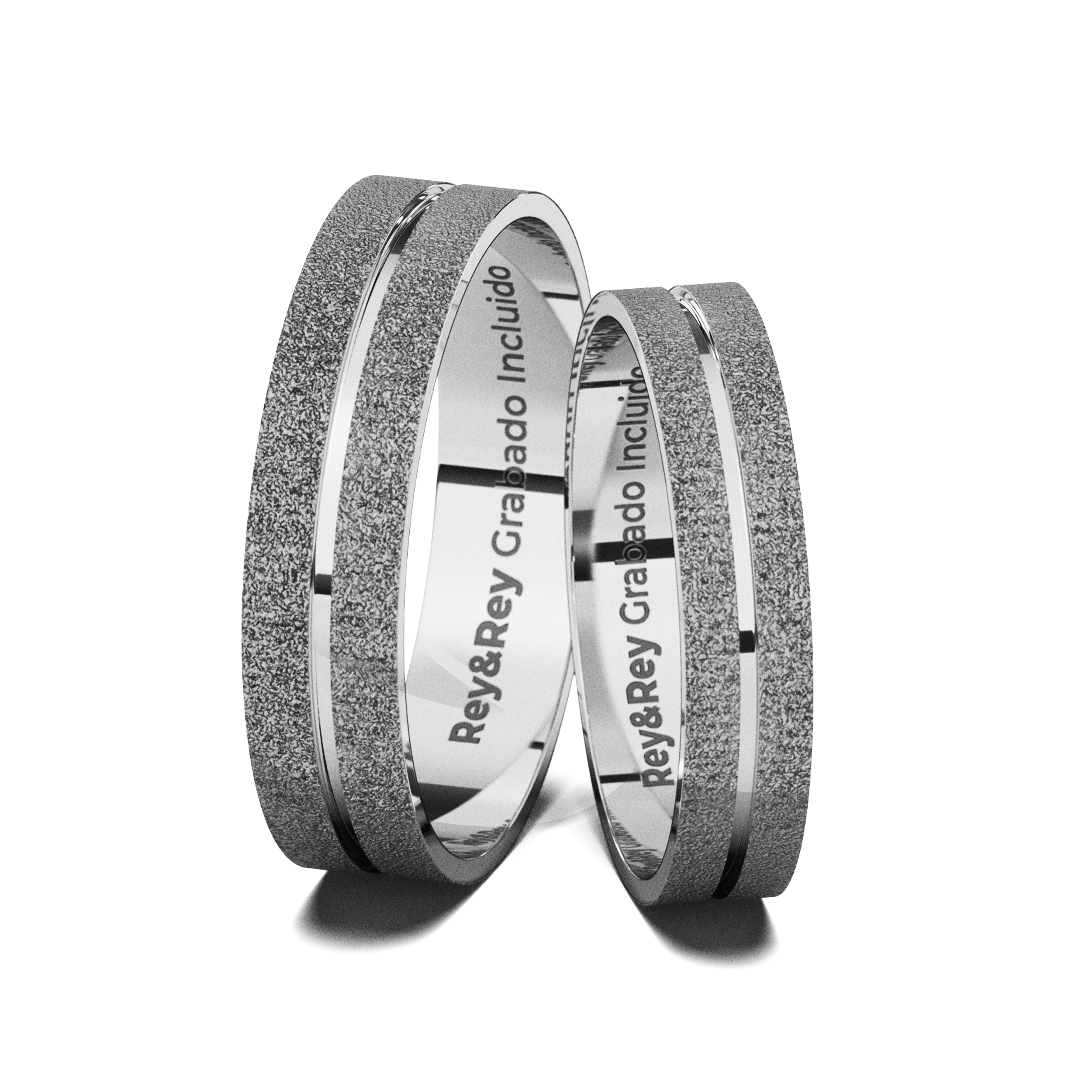 Anillos Matrimoniales Craquel SAND Plata