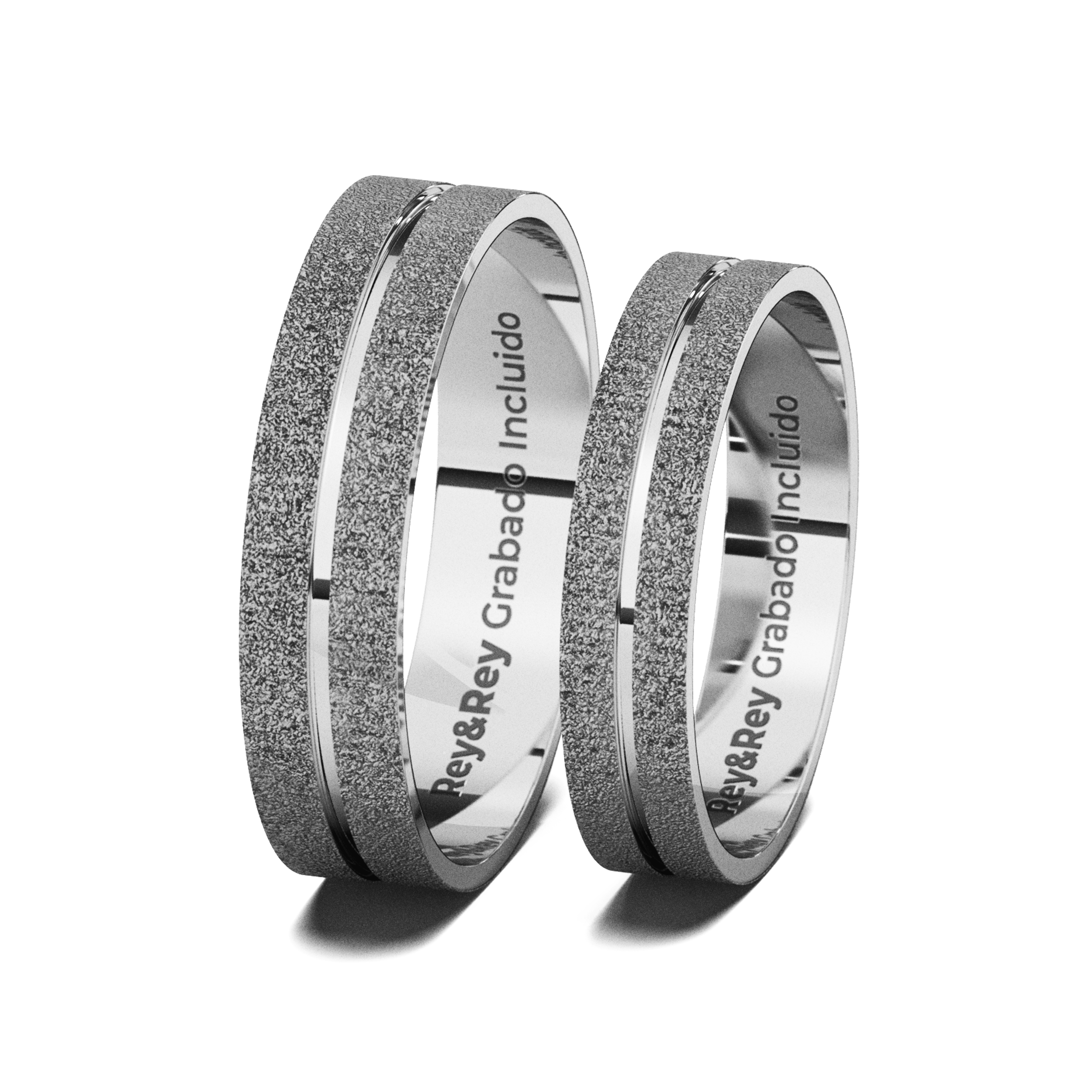 Anillos Matrimoniales Craquel SAND Plata