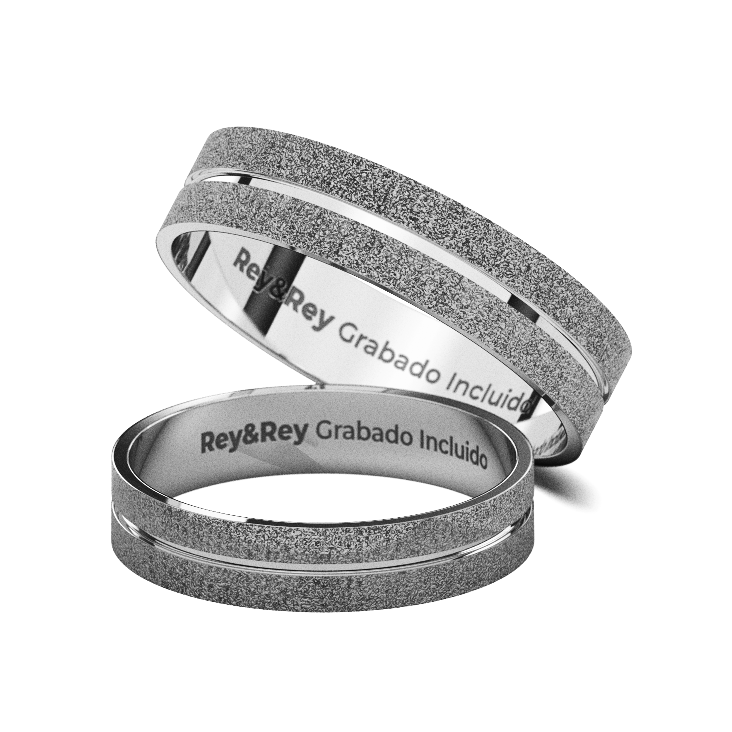 Anillos Matrimoniales Craquel SAND Plata