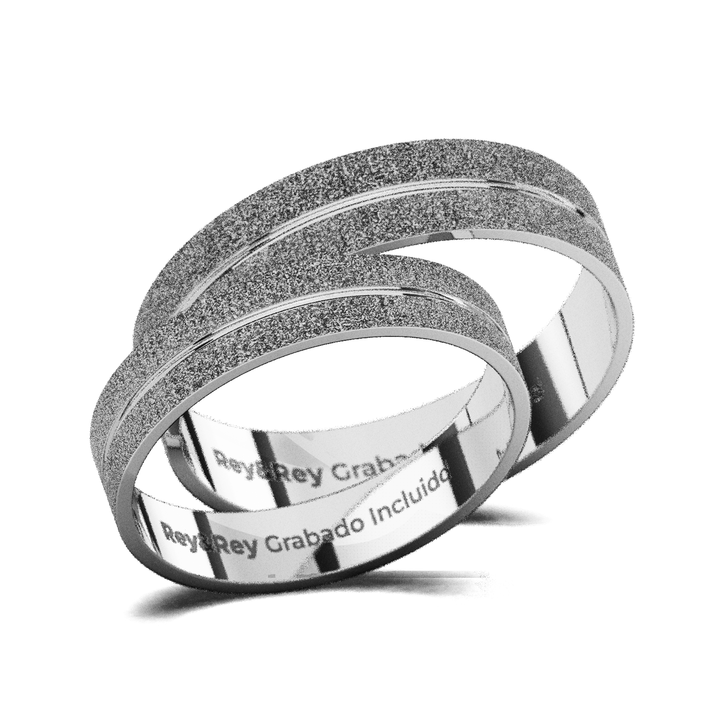 Anillos Matrimoniales Craquel SAND Plata