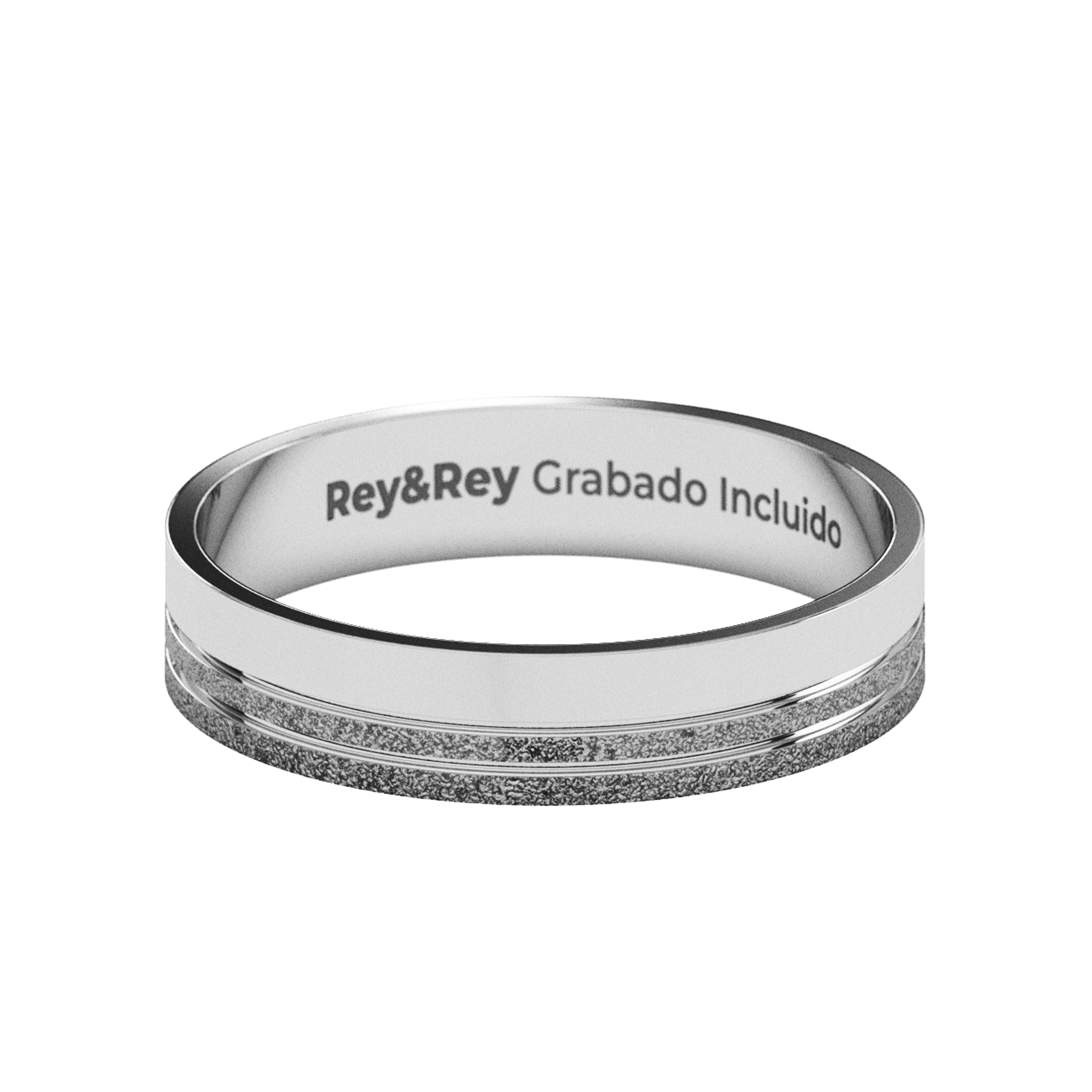 Anillo Matrimonial Craquel LAT Plata