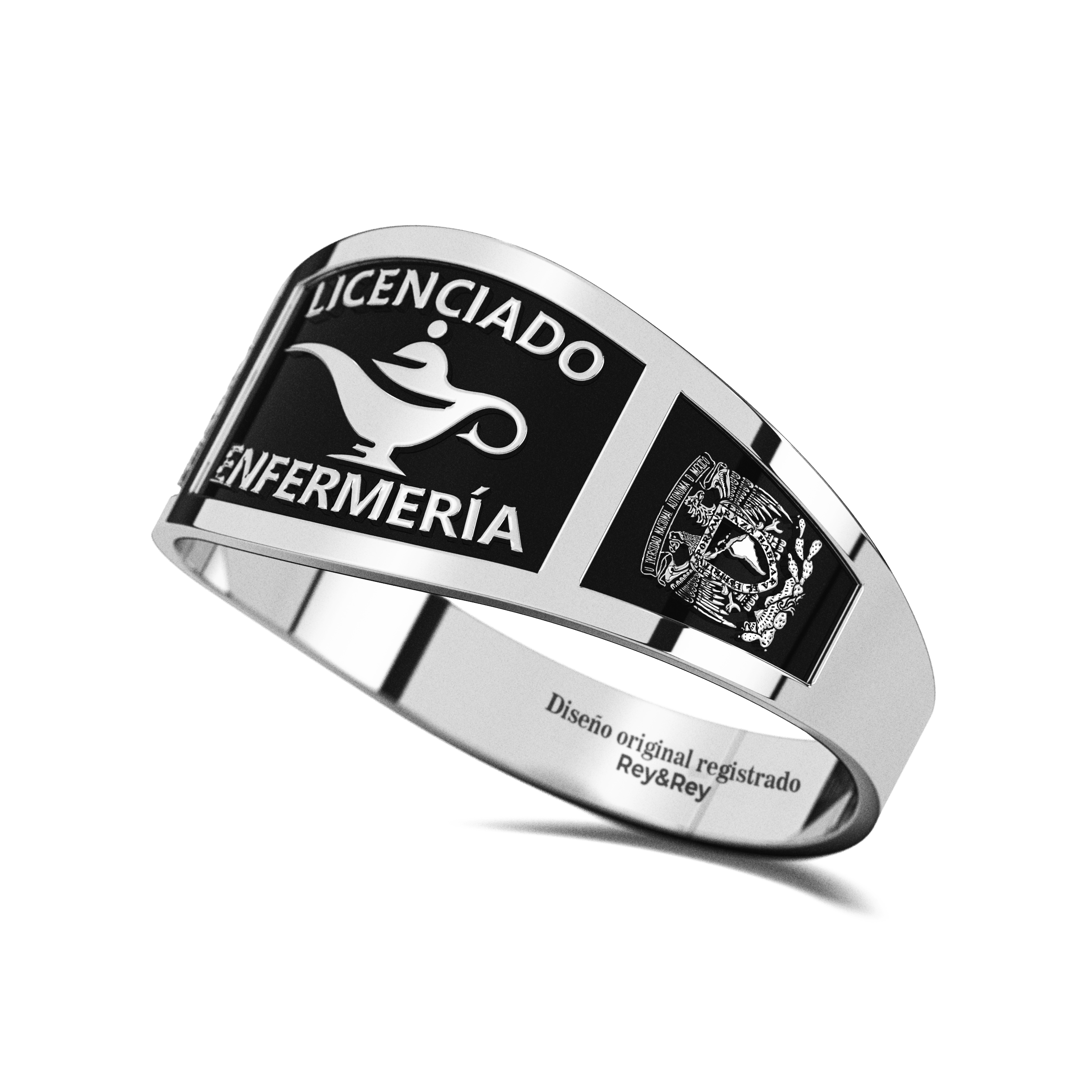 Anillo Belt Graduación Logos Licenciatura en Plata