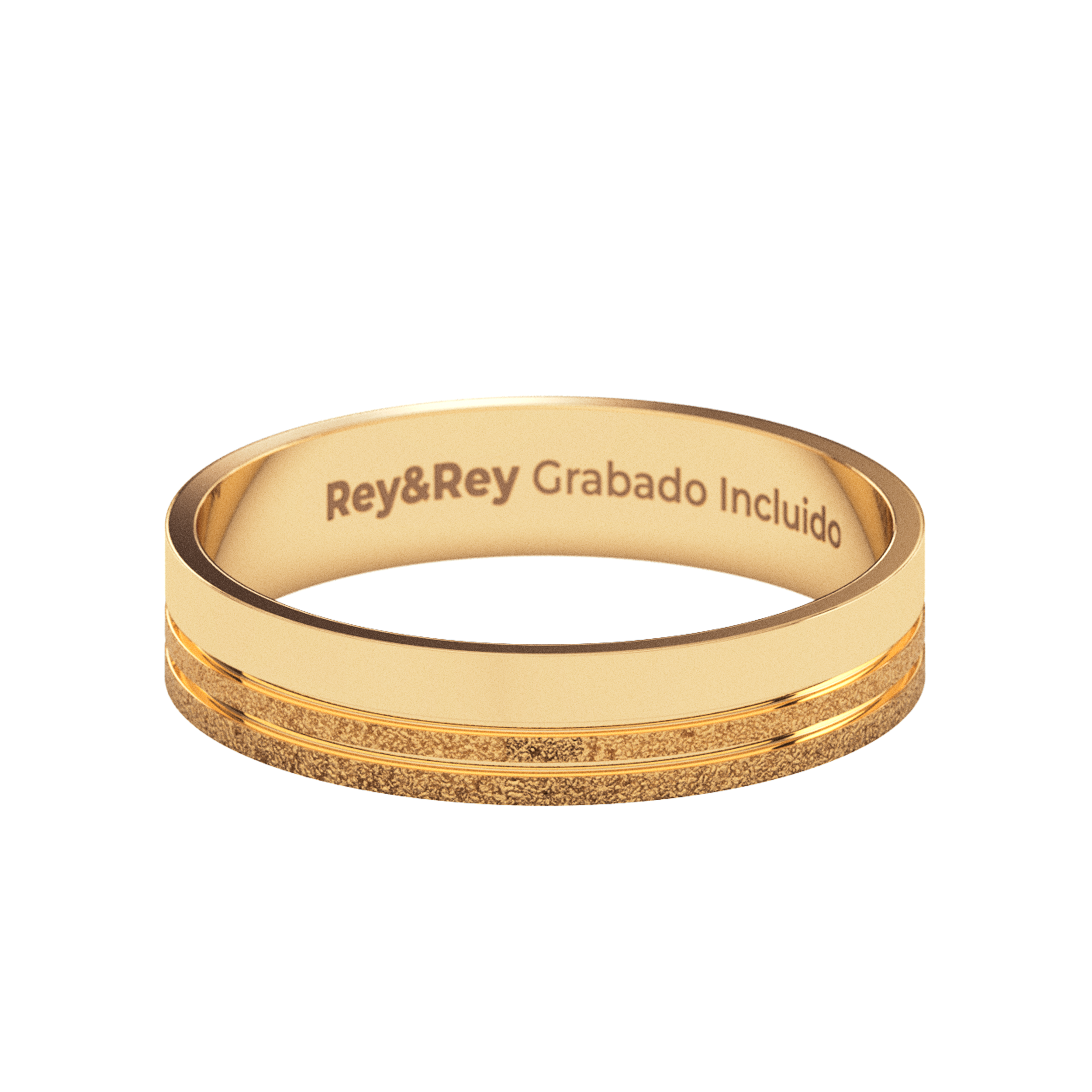 Anillo Matrimonial Craquel LAT de Oro 10k