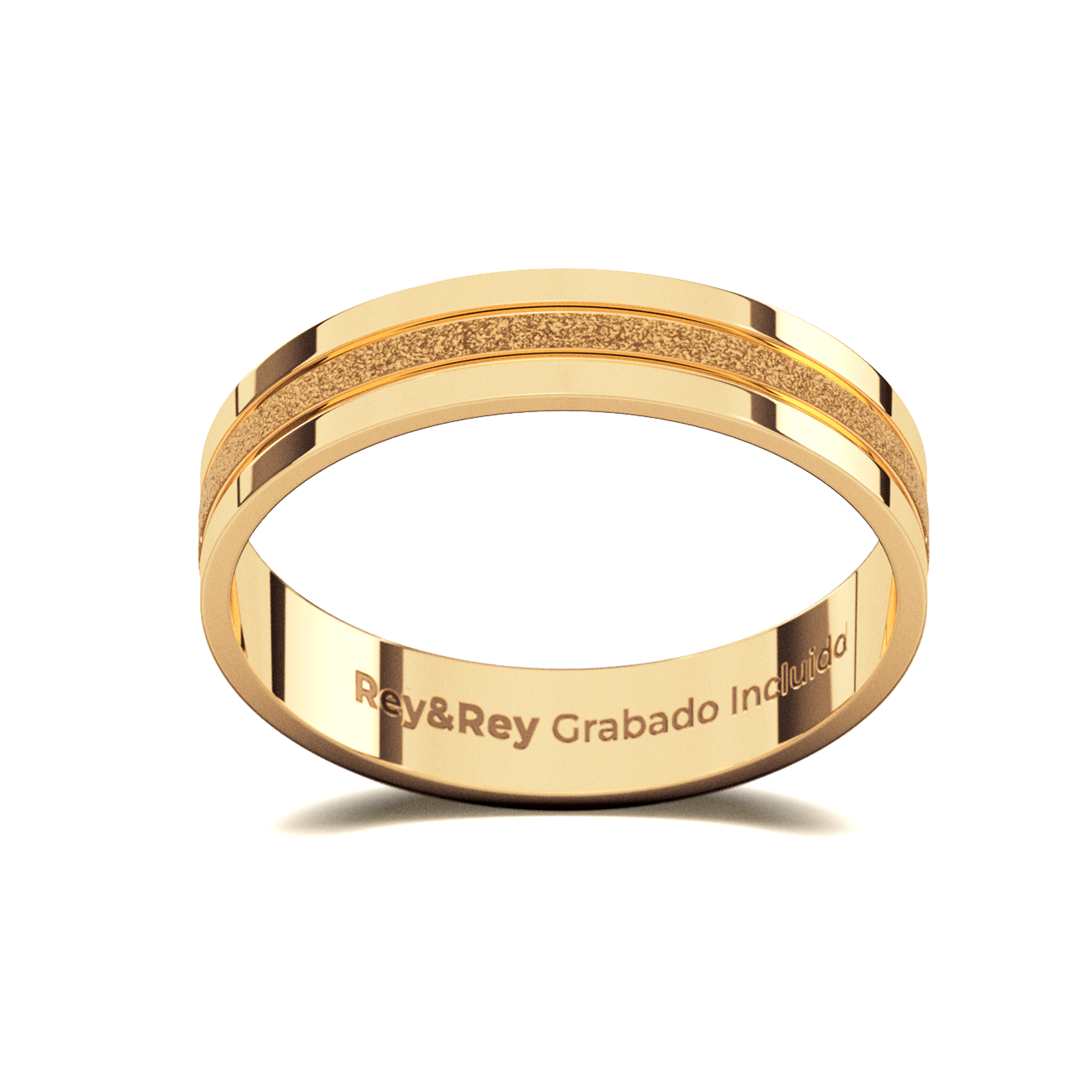 Anillo Matrimonial Craquel MID de Oro 10k