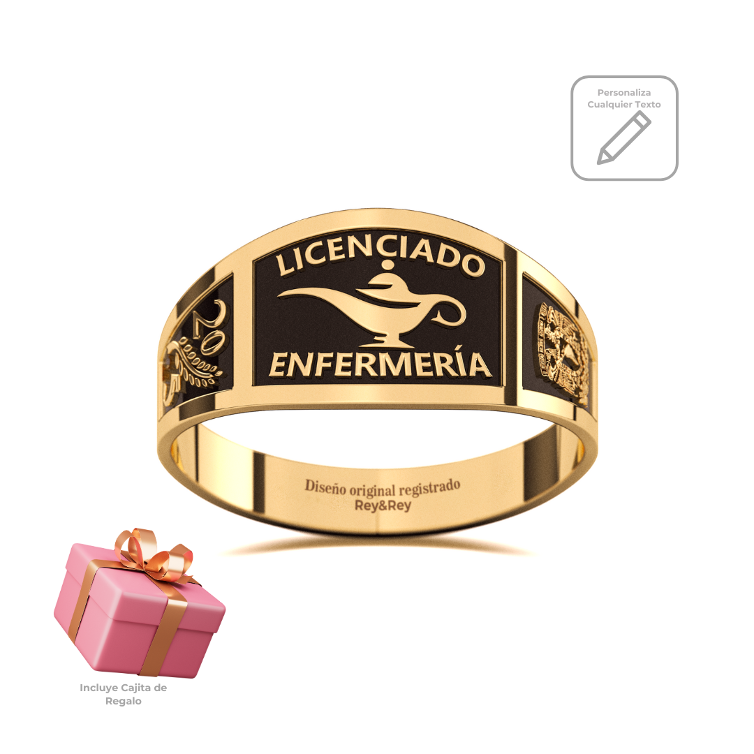 Anillo Belt Graduación Logos Licenciatura en Plata