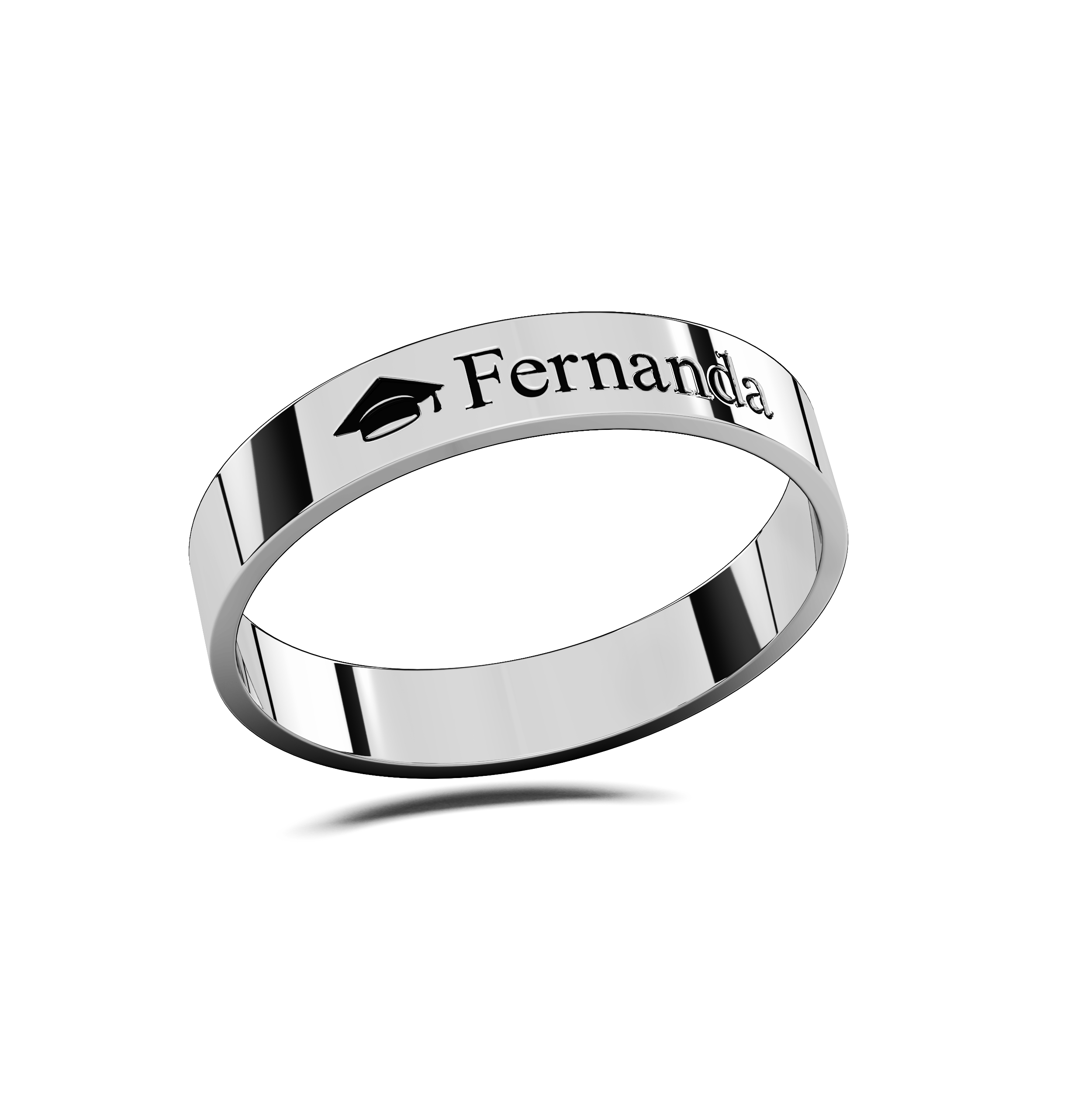 Anillo Graduación Flat S Name Plata .925