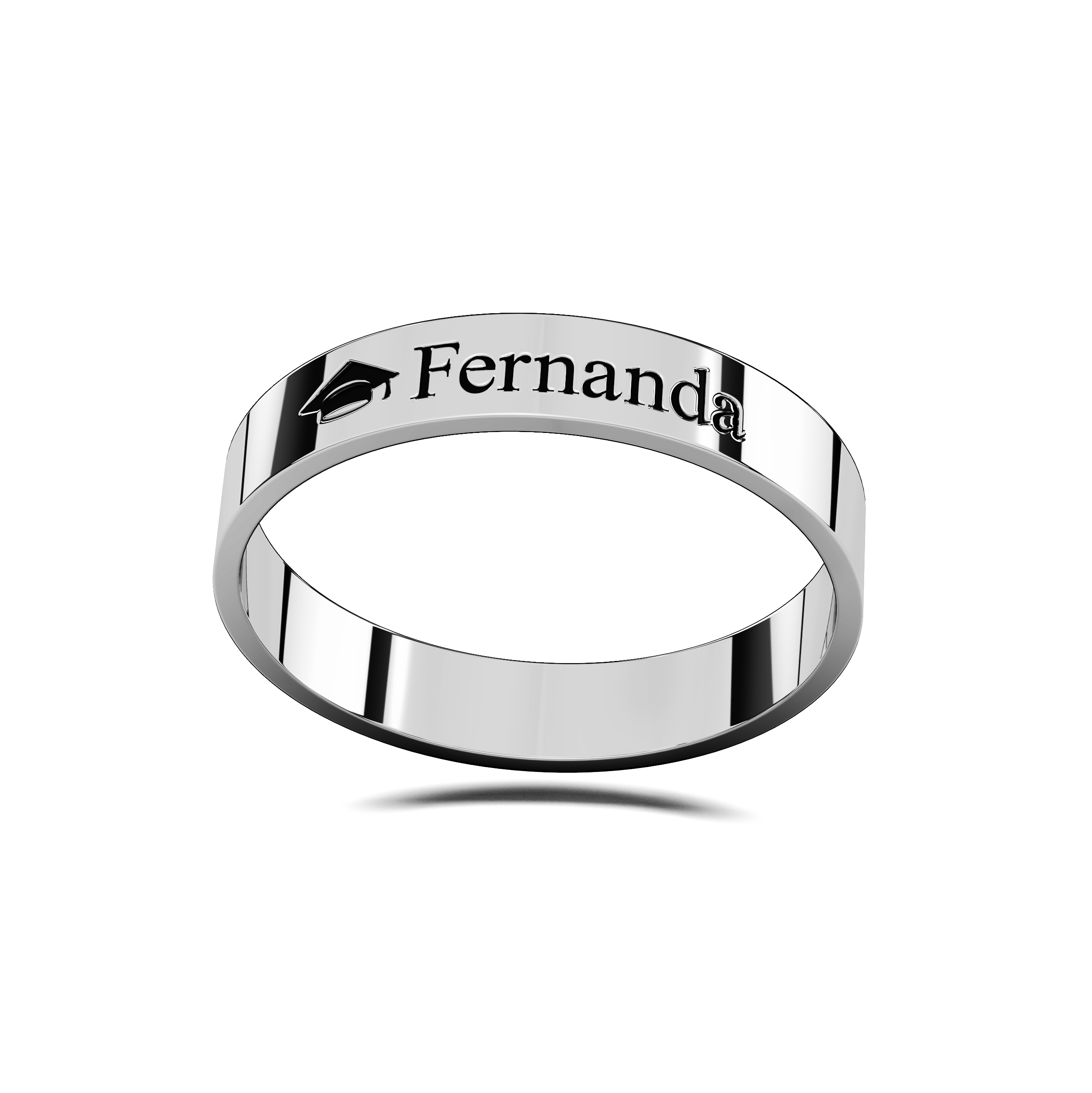 Anillo Graduación Flat S Name Plata .925
